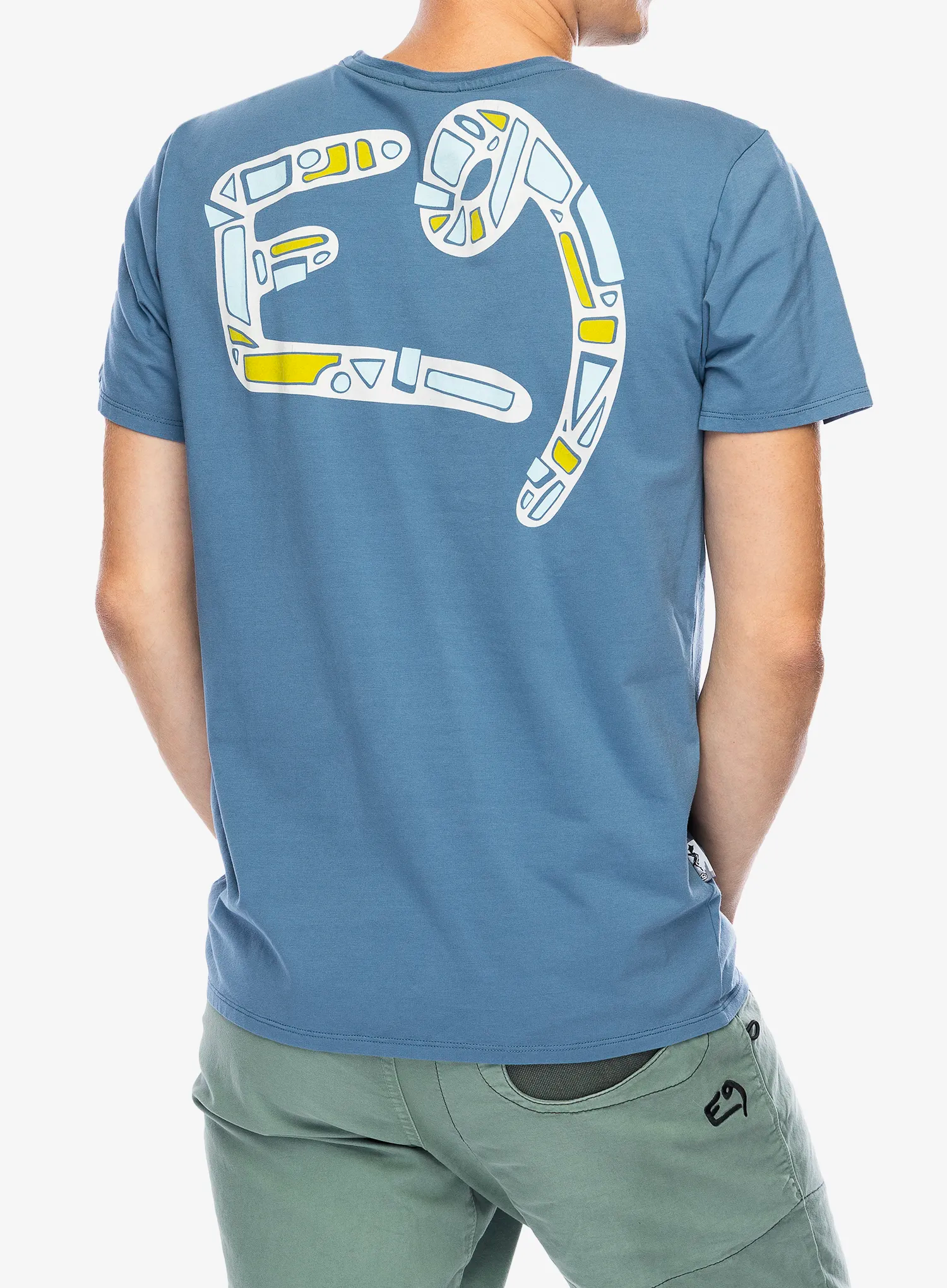 Baumwolle T-Shirt E9 Onemove - steel/blue