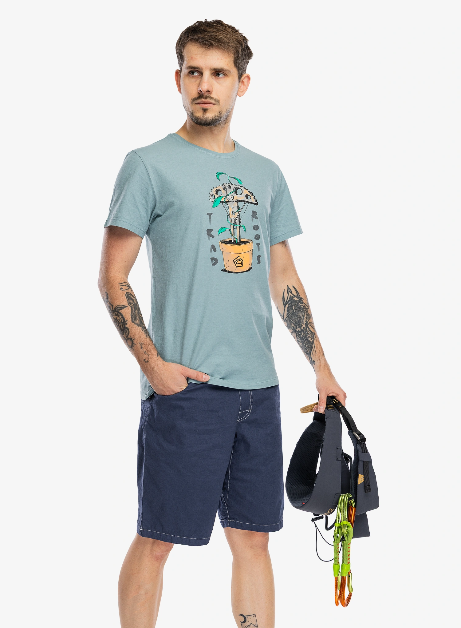 Baumwolle T-Shirt E9 Troots - quartz