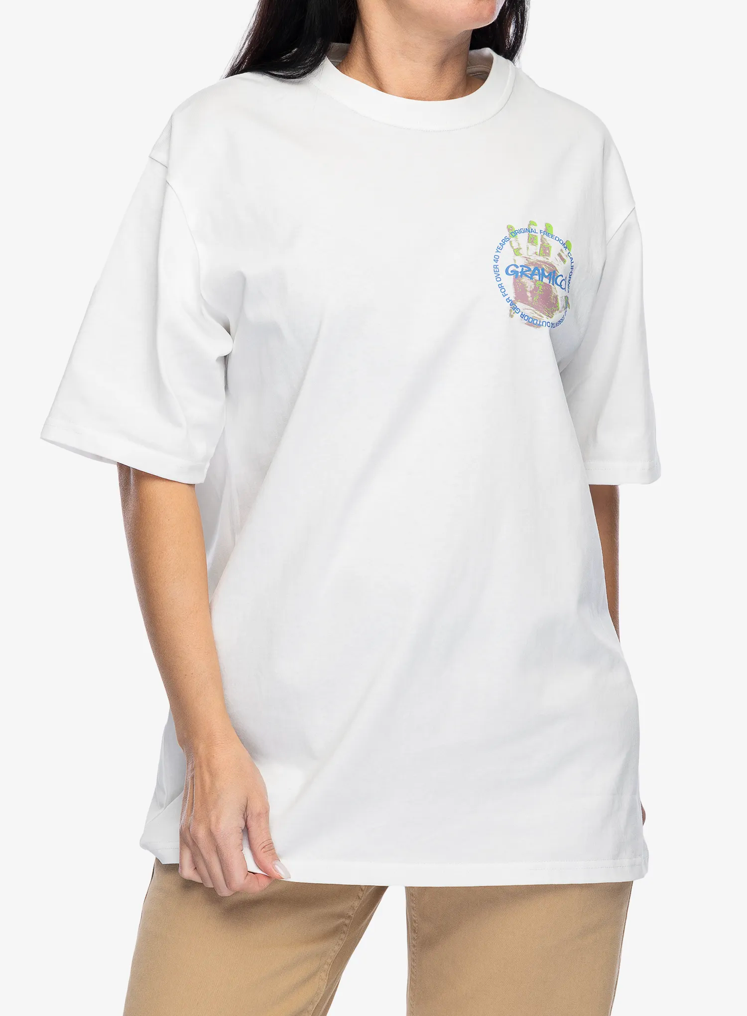 Baumwolle T-Shirt Gramicci Climbers Hand Tee - white