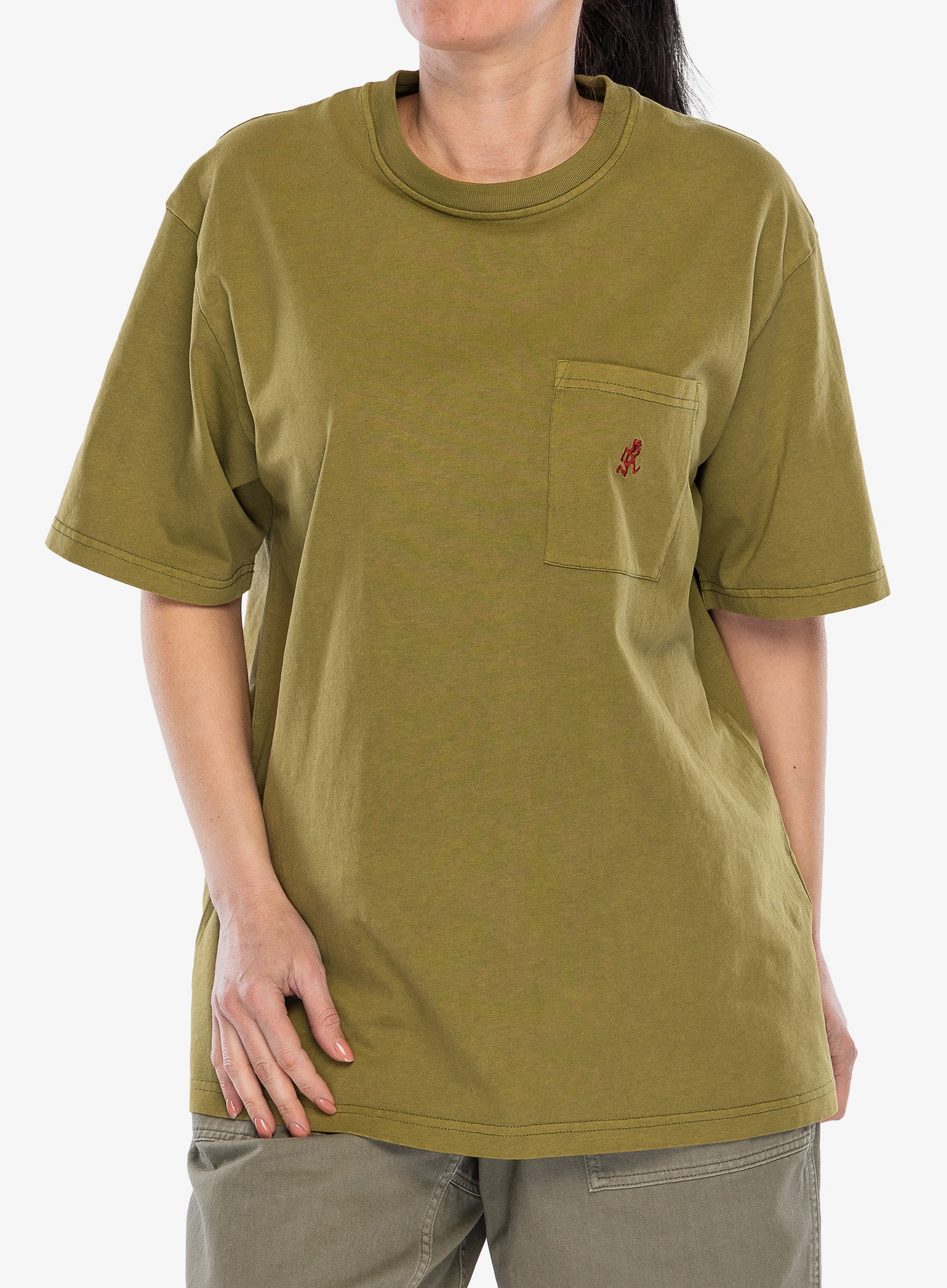 Baumwolle T-Shirt Gramicci One Point Tee Pigment Dyed - pistachio pigment