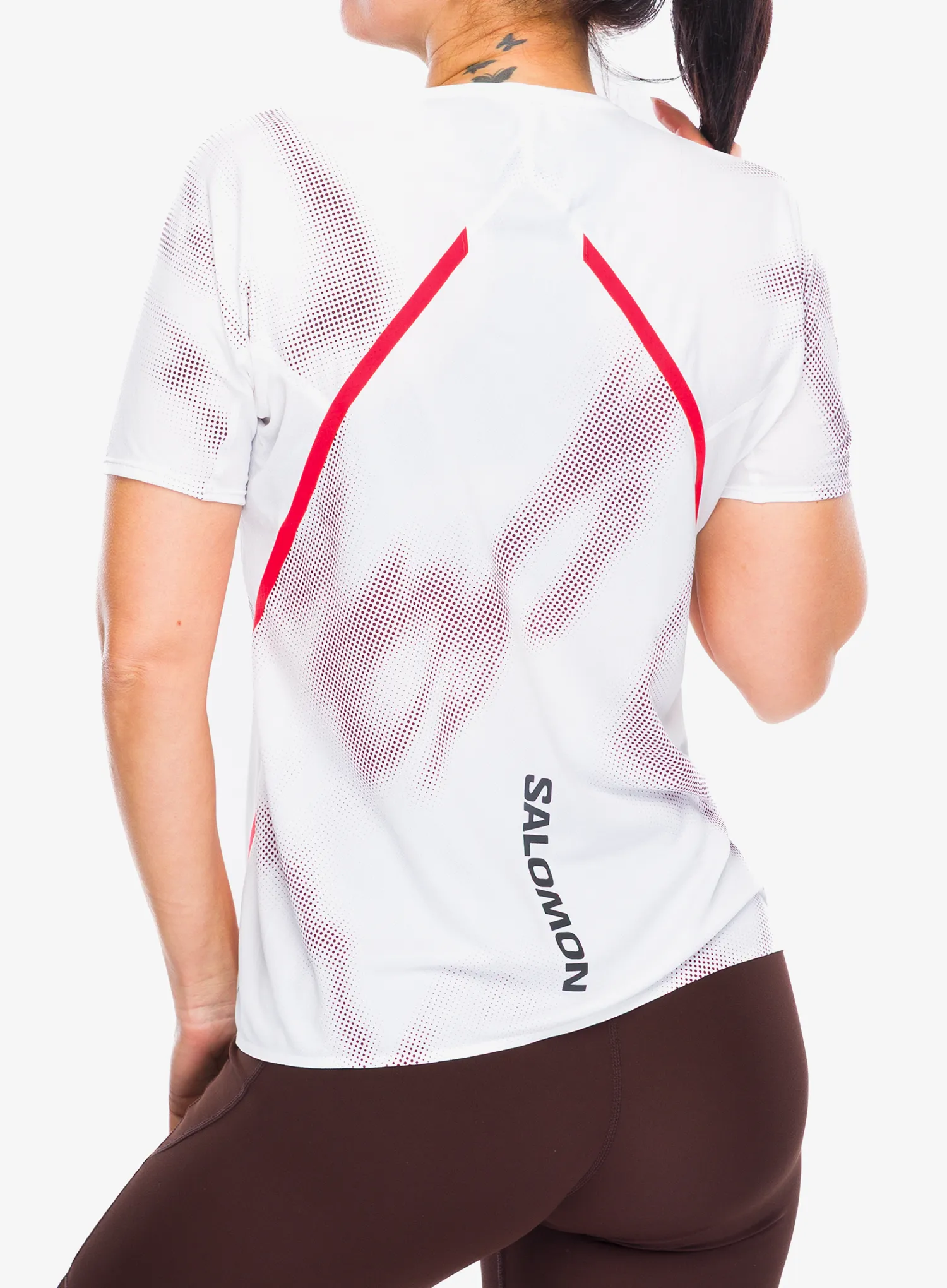 Laufshirt Damen Salomon S/Lab Speed Tee - white/andorra