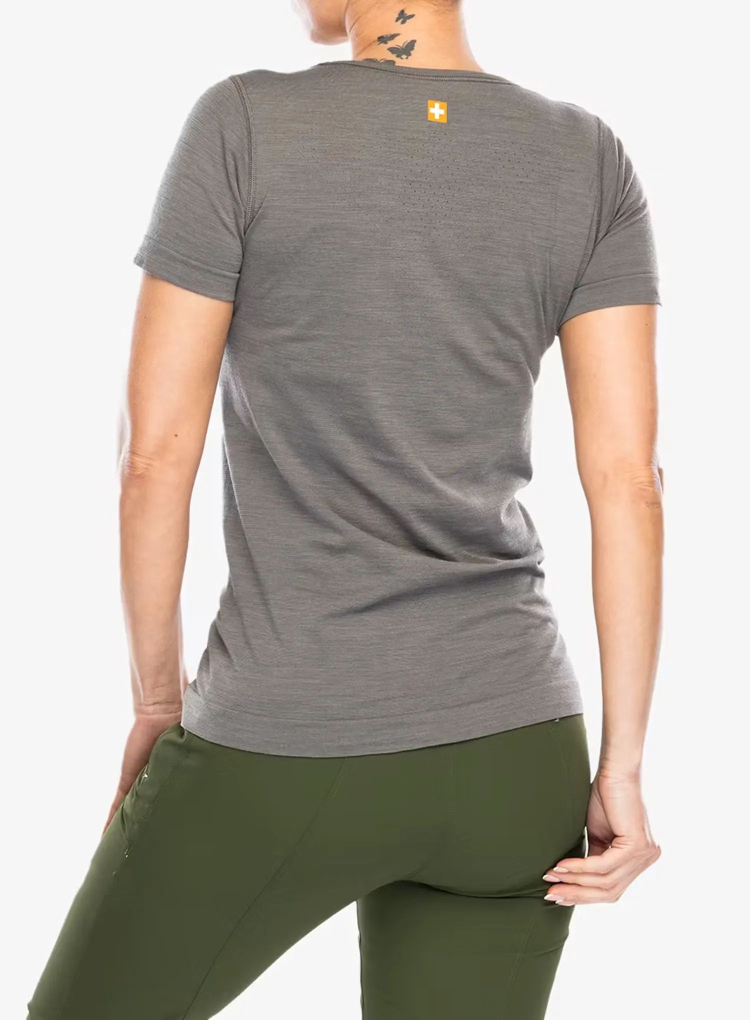 Shirt Damen Brubeck Outdoor Wool Pro T-Shirt - grey/mountains