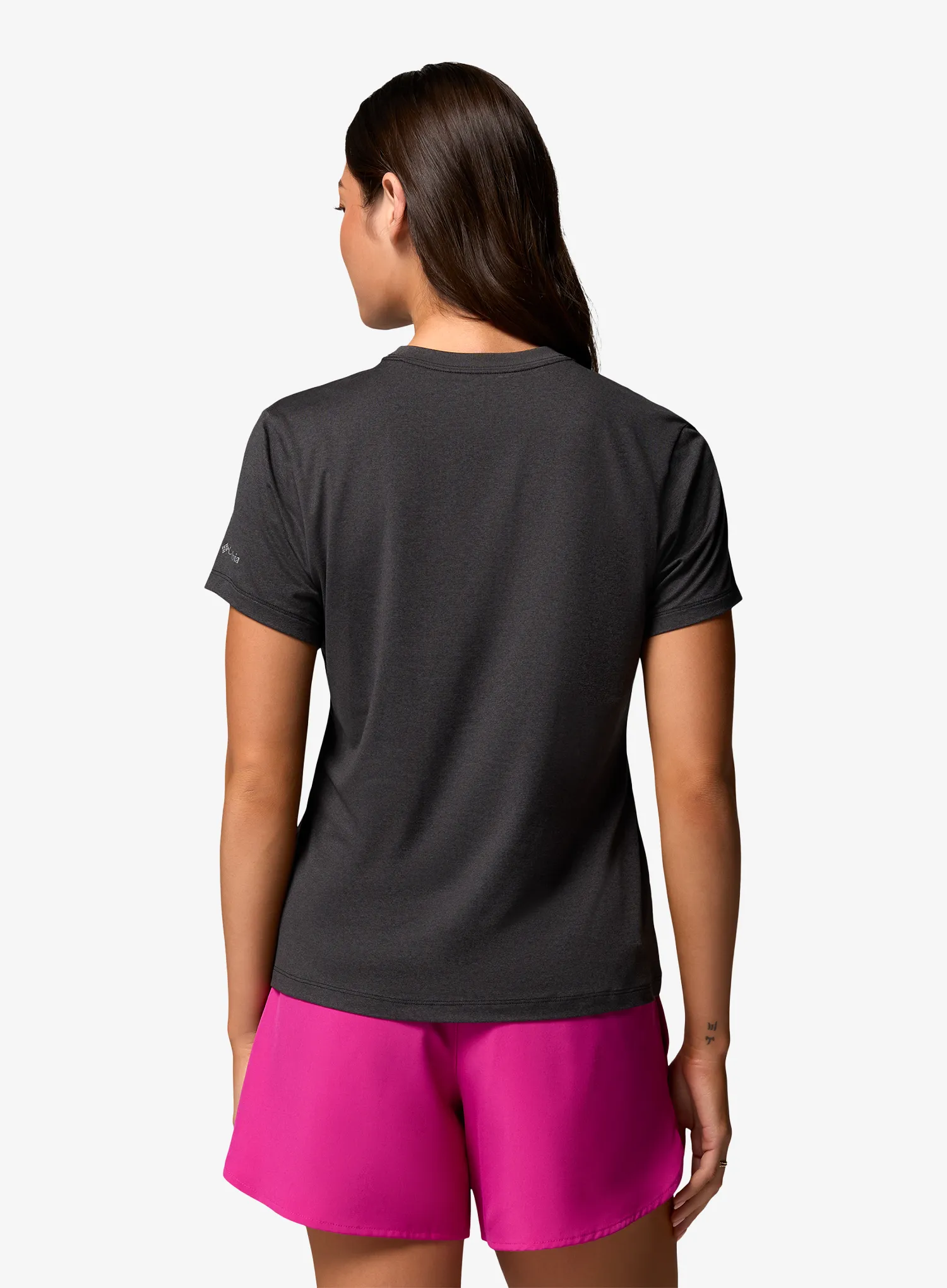 Shirt Damen Columbia Parsons Point S/S Graphic Tee - black heather/splattered