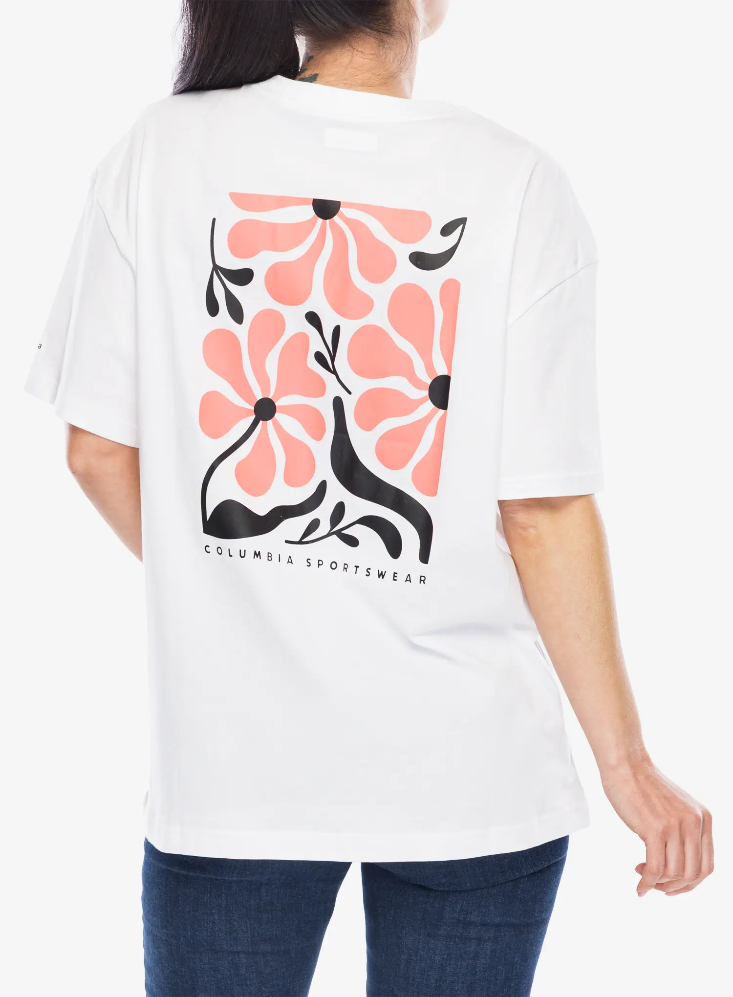 Shirt Damen Columbia Rolling Bend Graphic Oversized Tee - white/floral fun