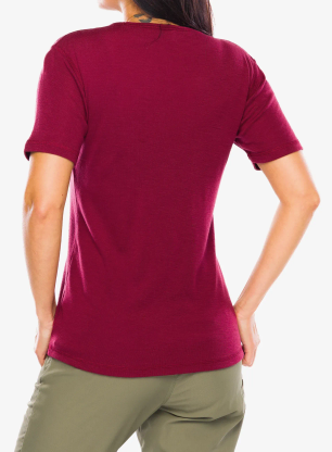 Shirt Damen Dovre 100% Merino Wool - red