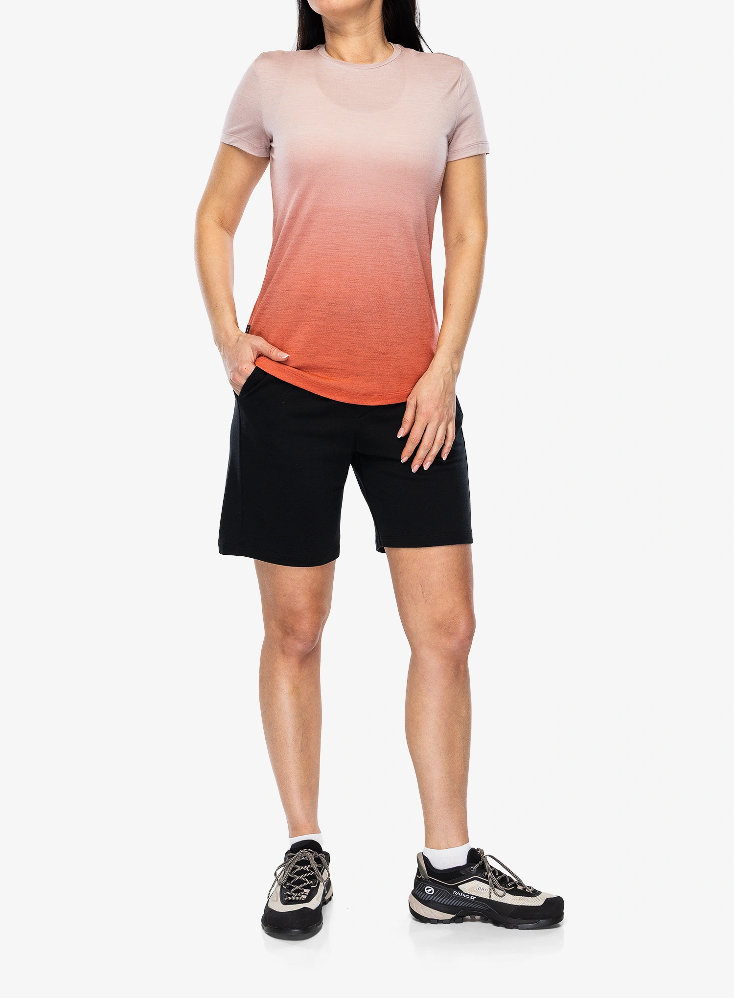 Shirt Damen Icebreaker Merino 125 Cool-Lit Sphere SS Tee Alta - pink quartz