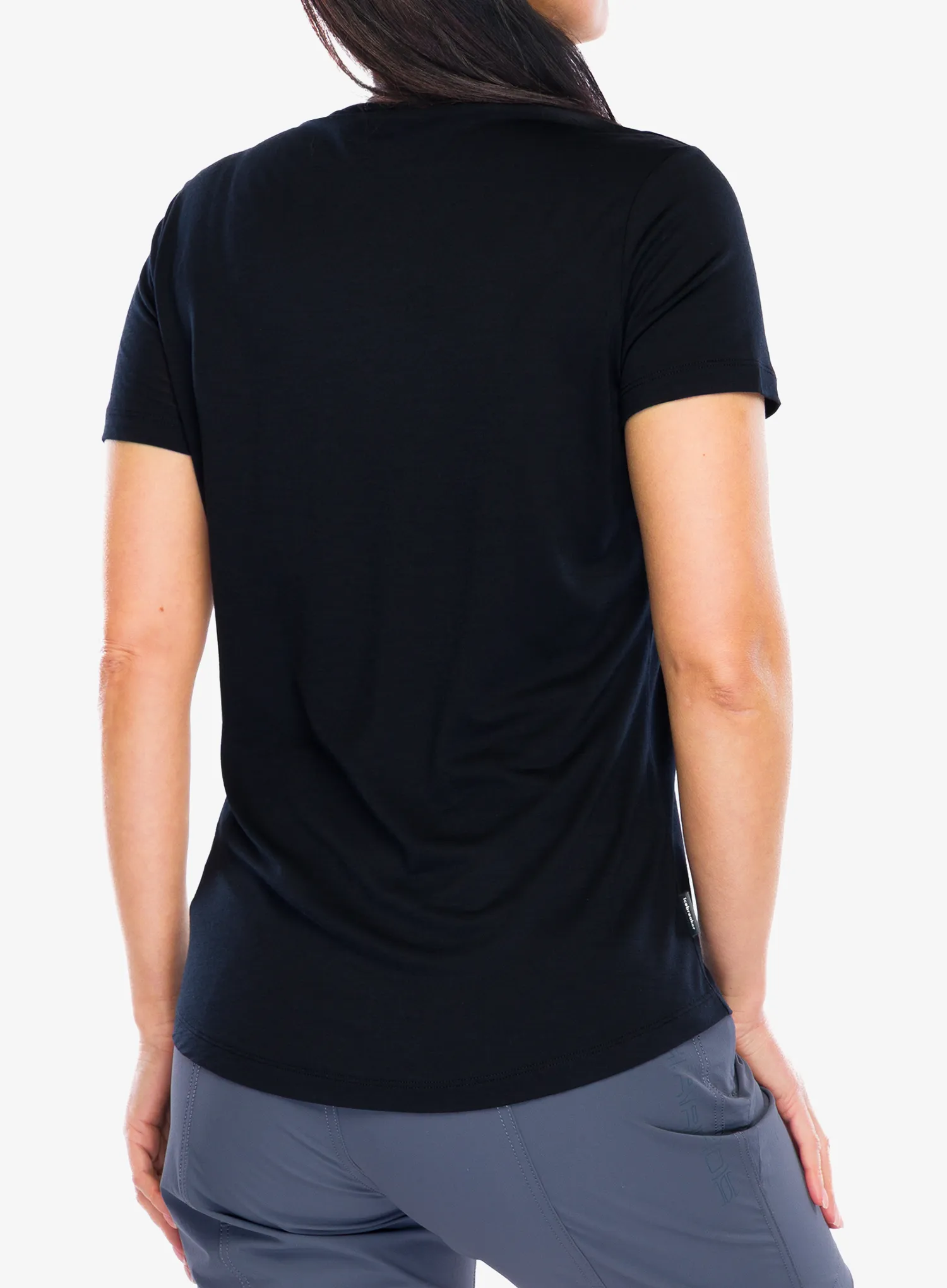 Shirt Damen Icebreaker Merino 125 Cool-Lite Sphere SS Tee Across The Peaks - black