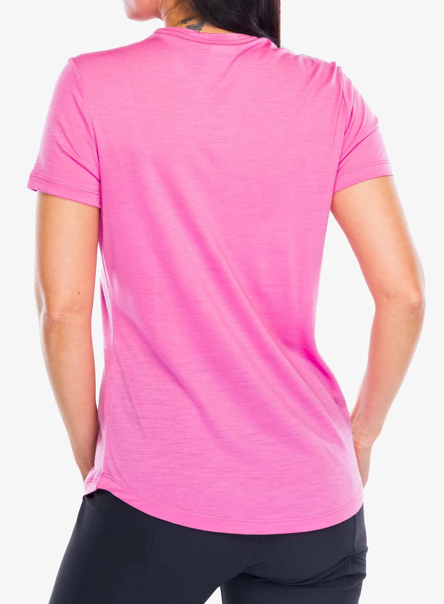 Shirt Damen Icebreaker Merino 125 Cool-Lite Sphere SS Tee Across The Peaks - pop