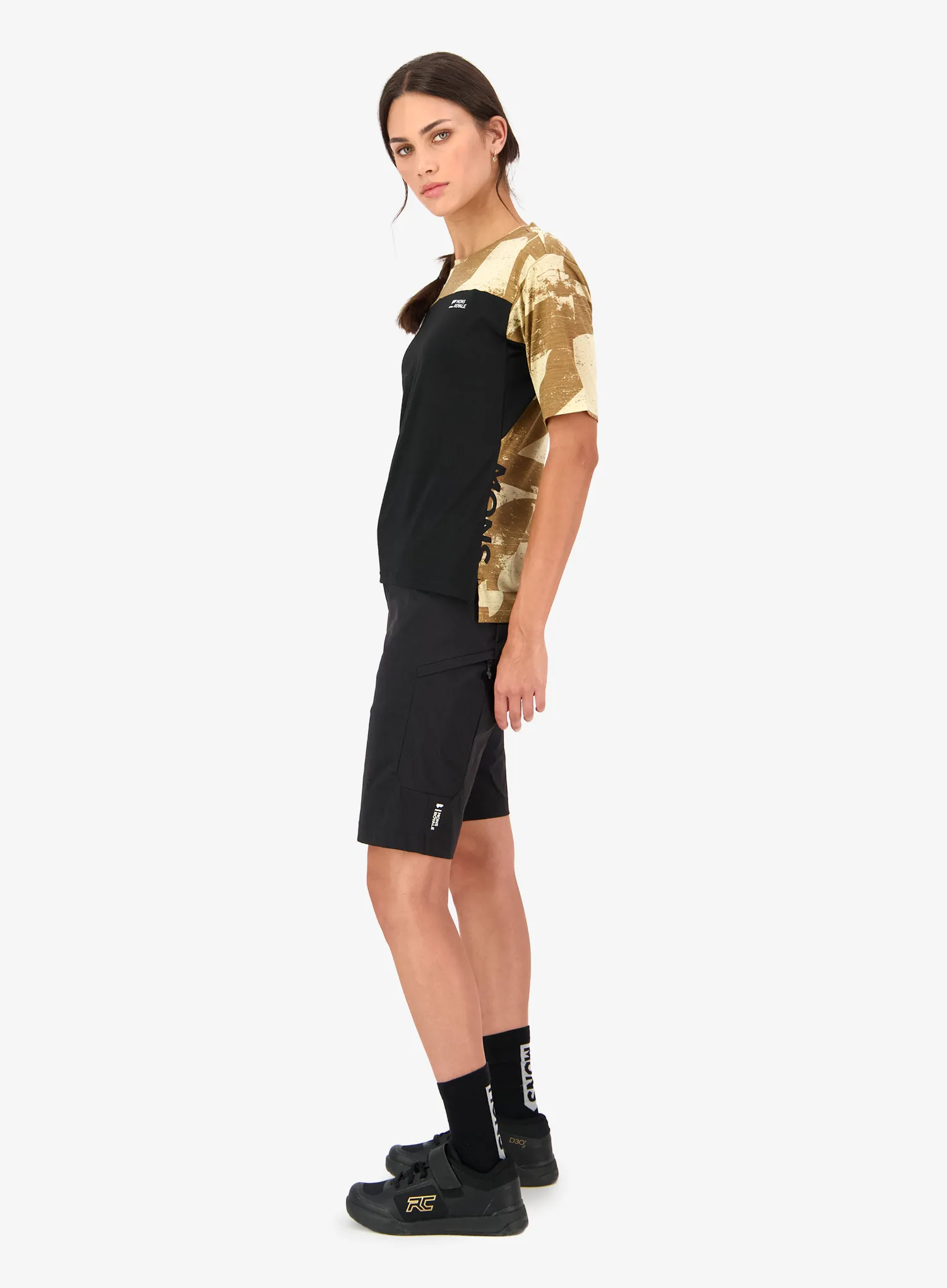 Shirt Damen Mons Royale Diversion Merino Bike Jersey Short Sleeve - mr grunge/black
