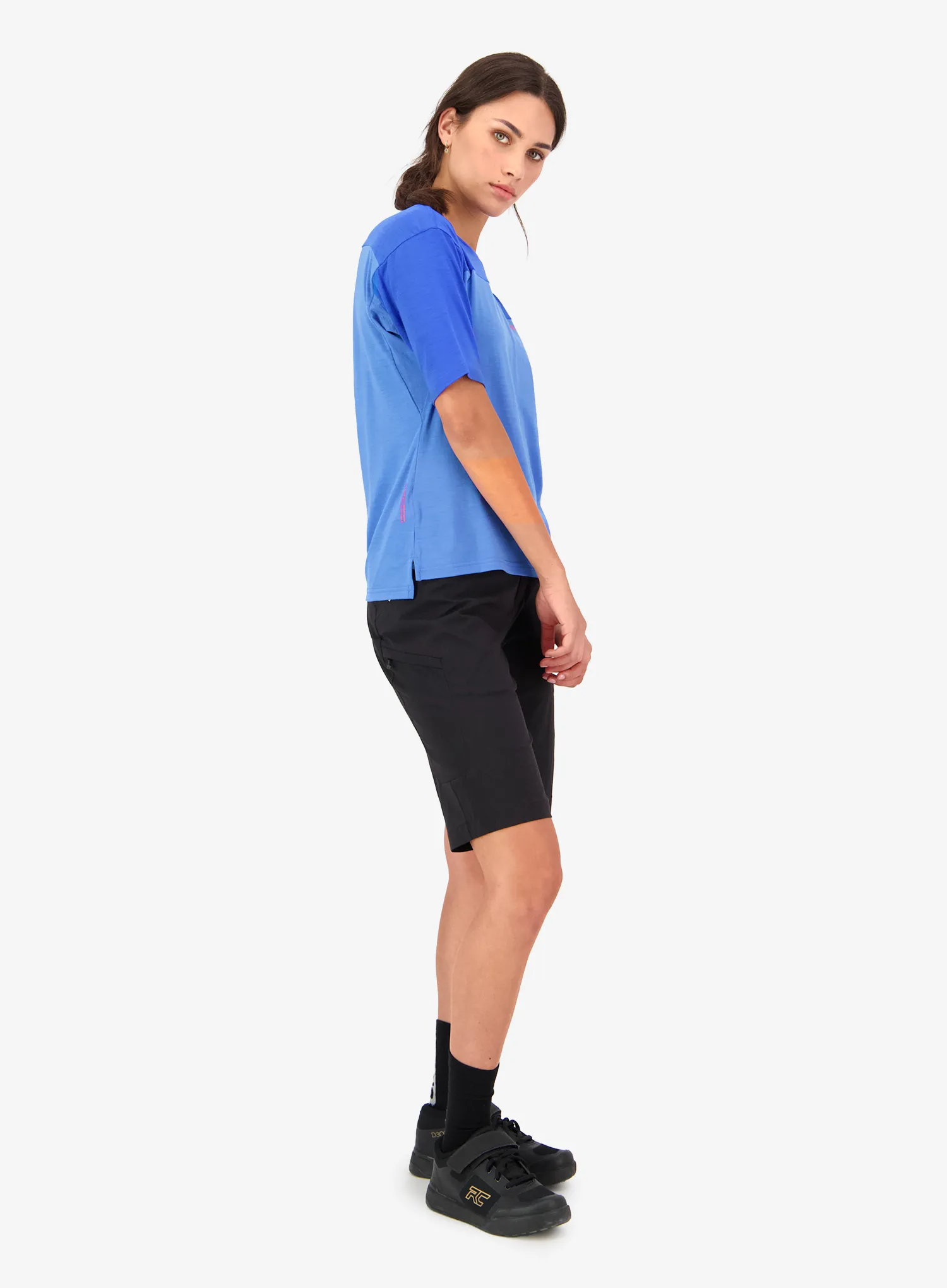Shirt Damen Mons Royale Diversion Merino Bike Jersey Short Sleeve - ocean/ultramarine