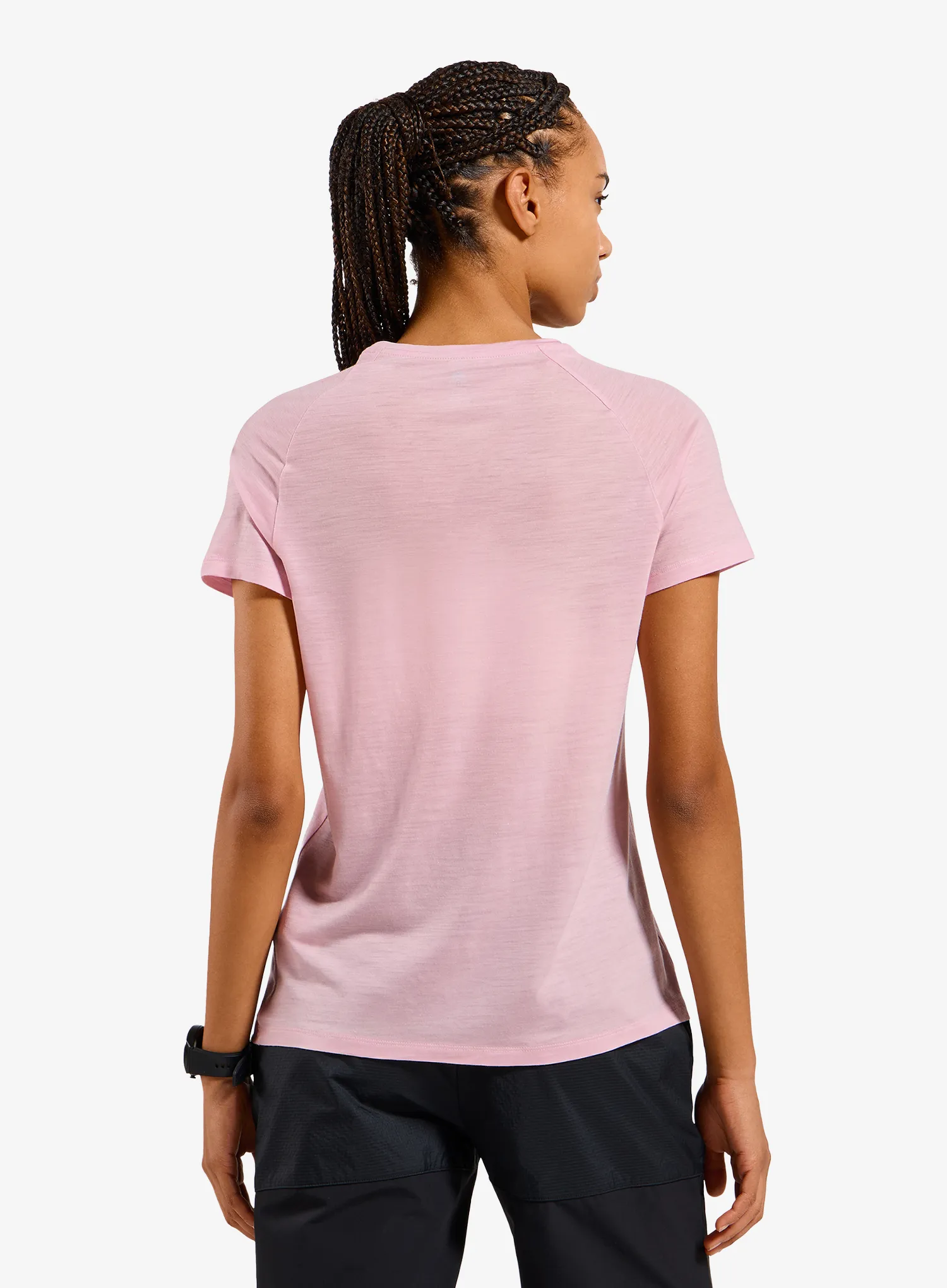 Shirt Damen Odlo Merino Tencel Hyper Map Crew Neck S/S - hyper pink