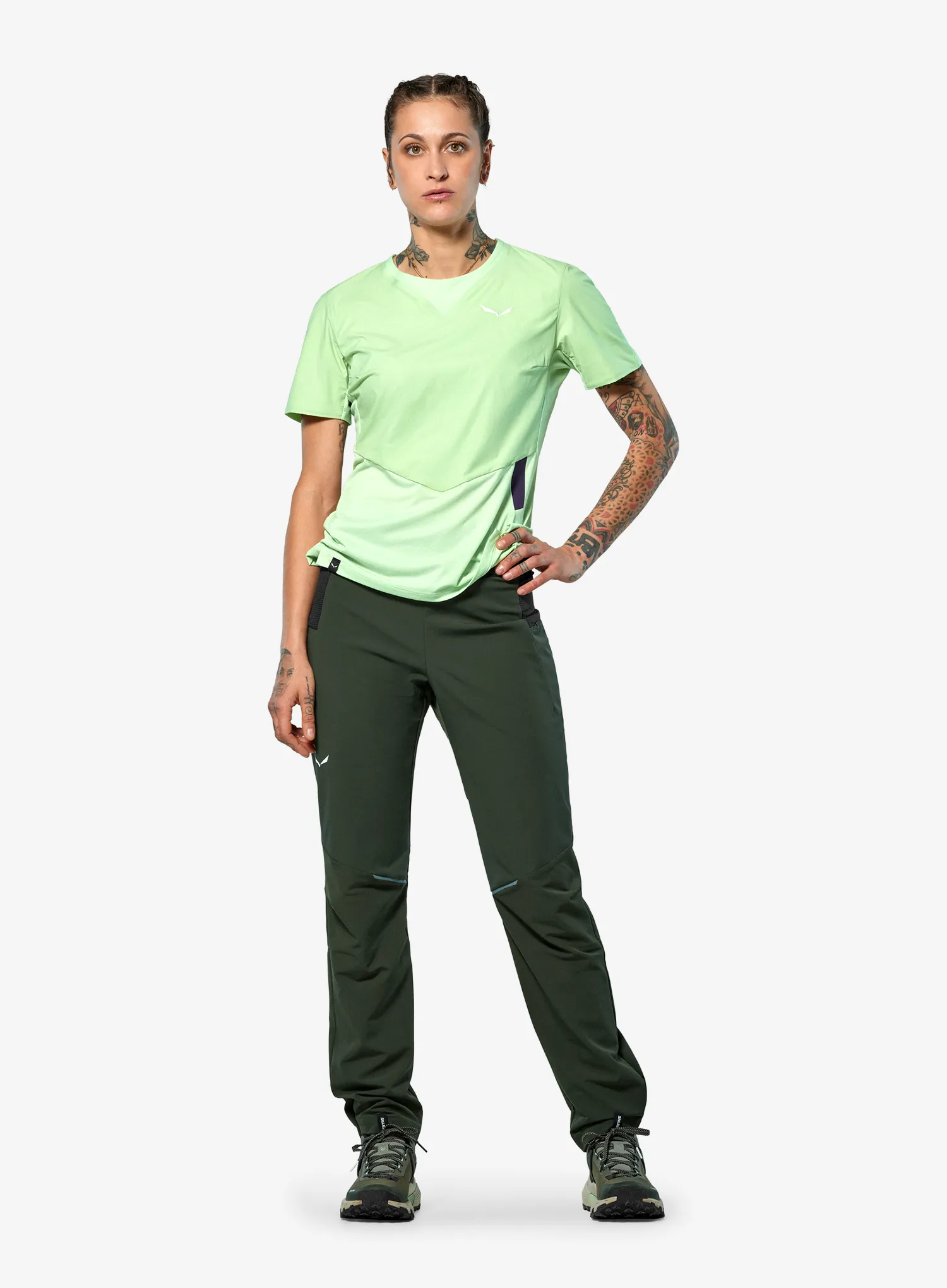 Shirt Damen Salewa Pedroc Dry Wind T-Shirt - pastel green