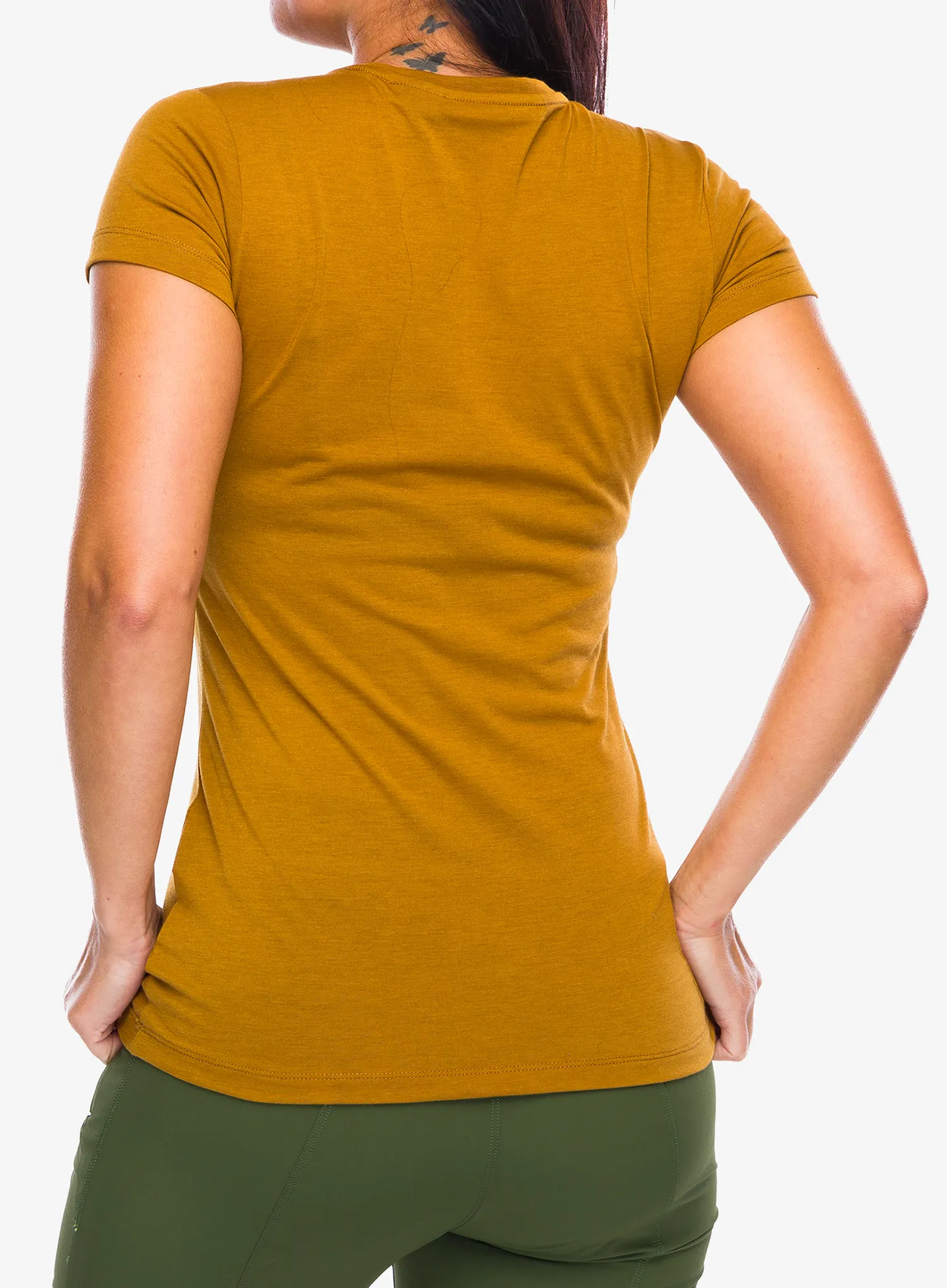 Shirt Damen Salewa Solid Dry S/S Tee - golden brown new logo