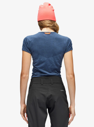 Shirt Damen Salewa Zebru Medium Warm Amr T-Shirt - dark denim