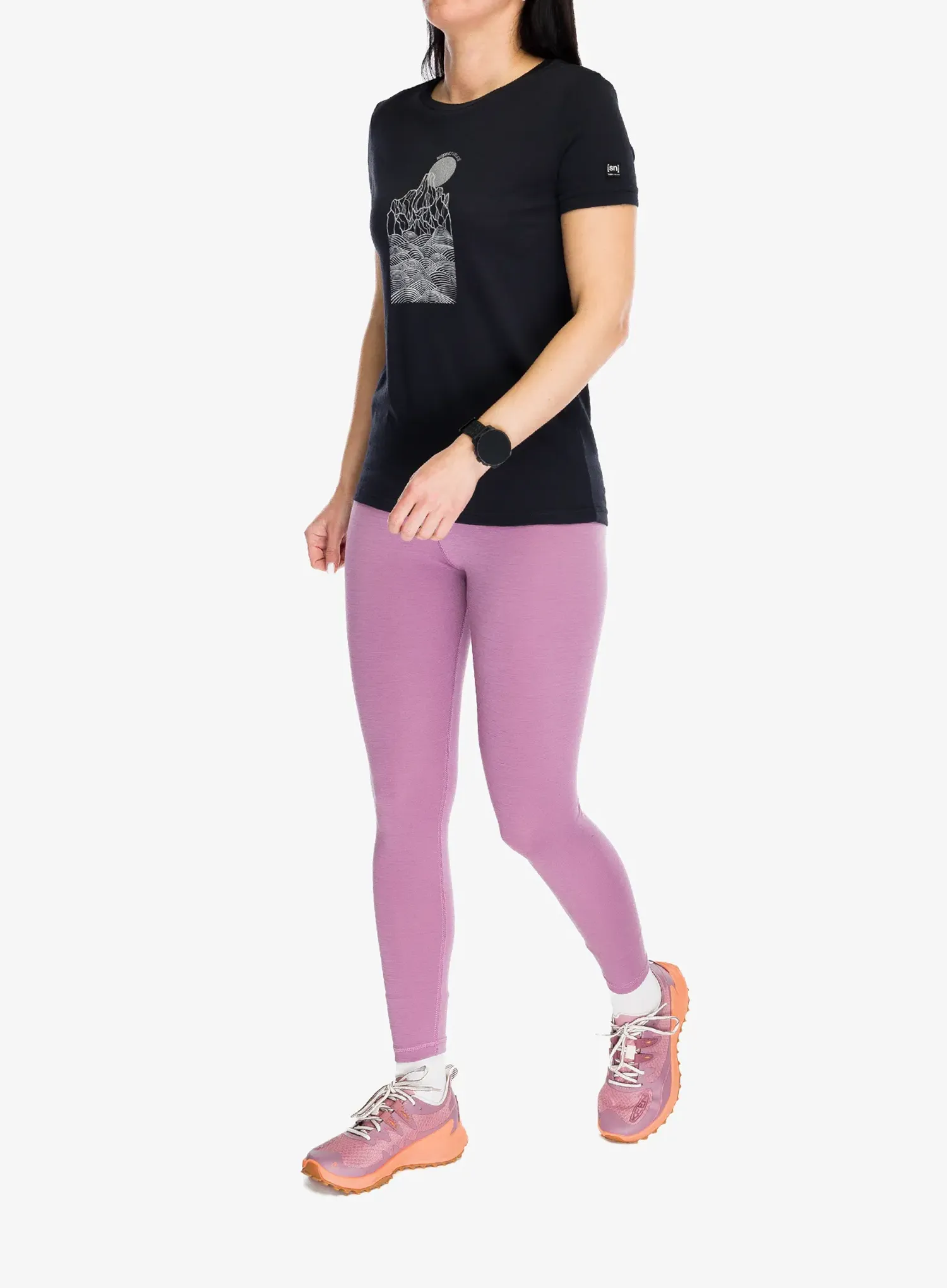 Shirt Damen Super.natural Preikestolen Cliffs Tee - jet lback/feather grey/silver