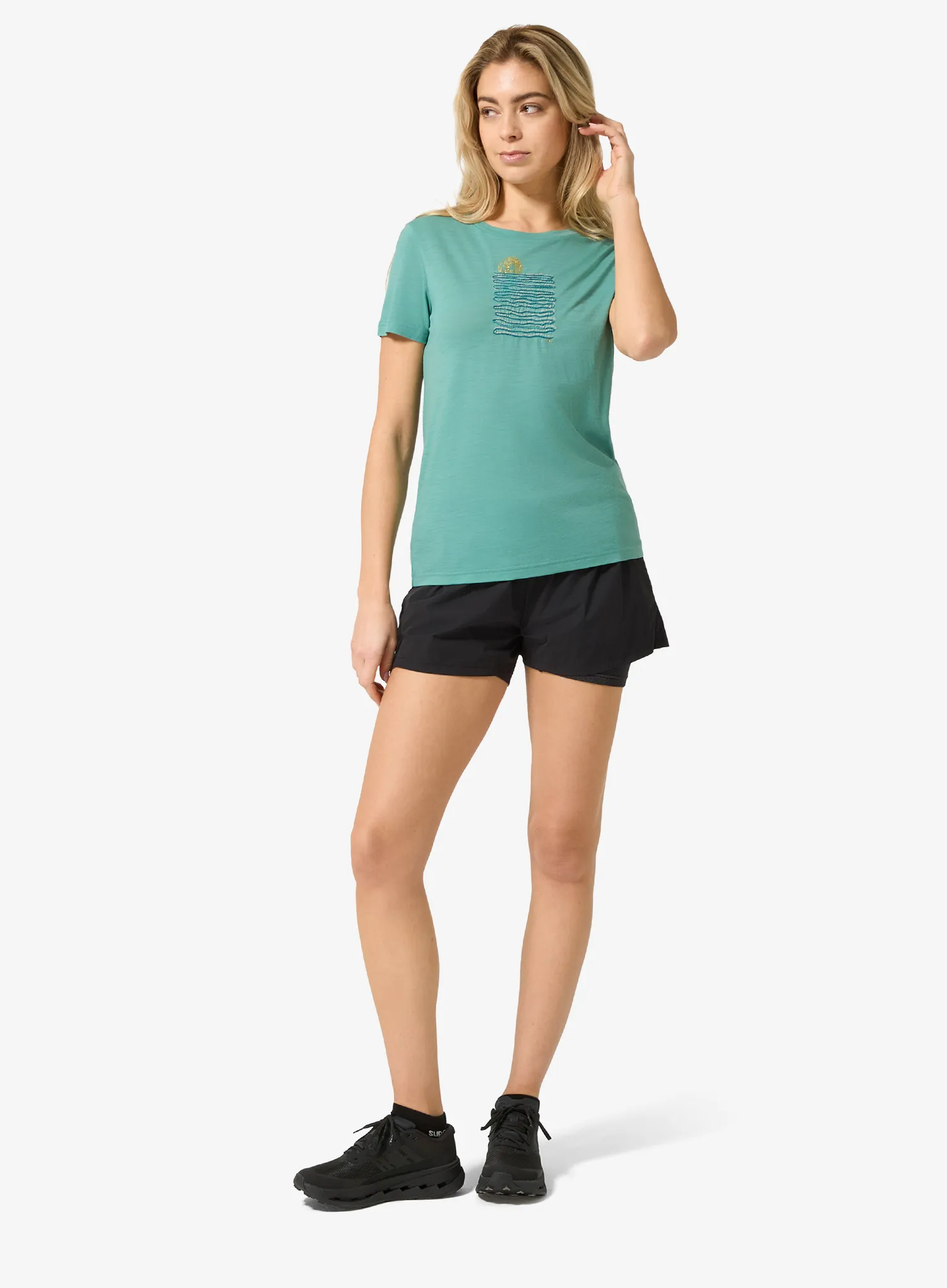 Shirt Damen Super.natural Sea Line Tee - lagoon green/various