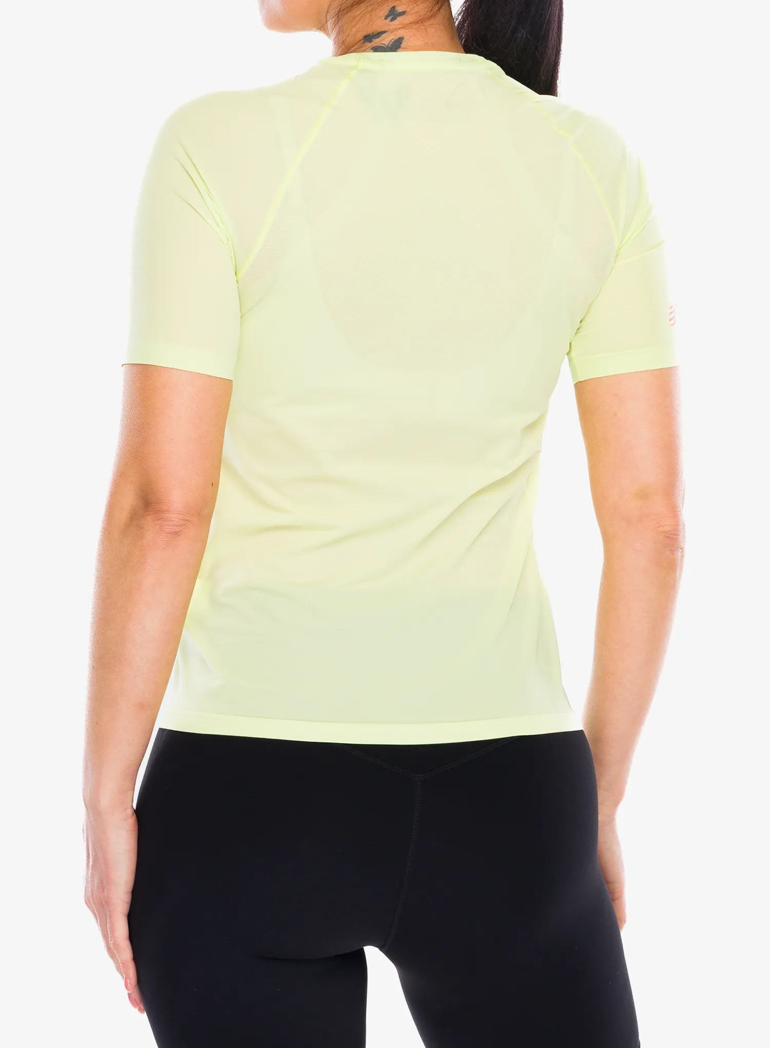Laufshirt Damen Compressport Trail Racing S/S Tshirt - shadow lime