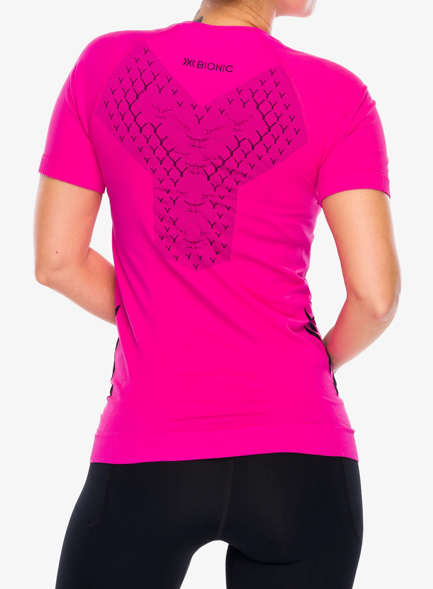 Laufshirt Damen X-bionic Twyce Run Shirt SS - neo pink/x black