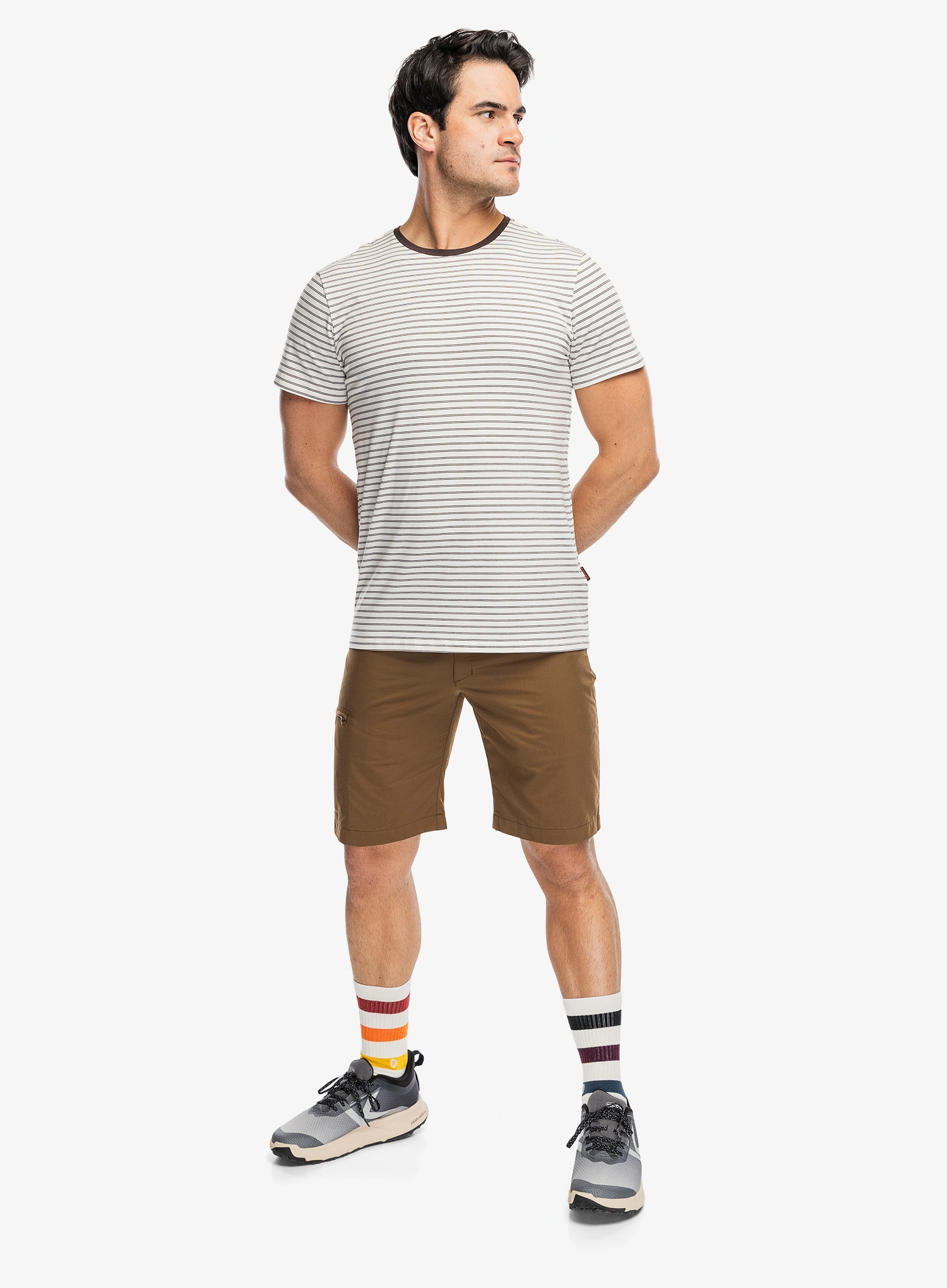 Shirt Dovre O-neck T-shirt Striped - beige