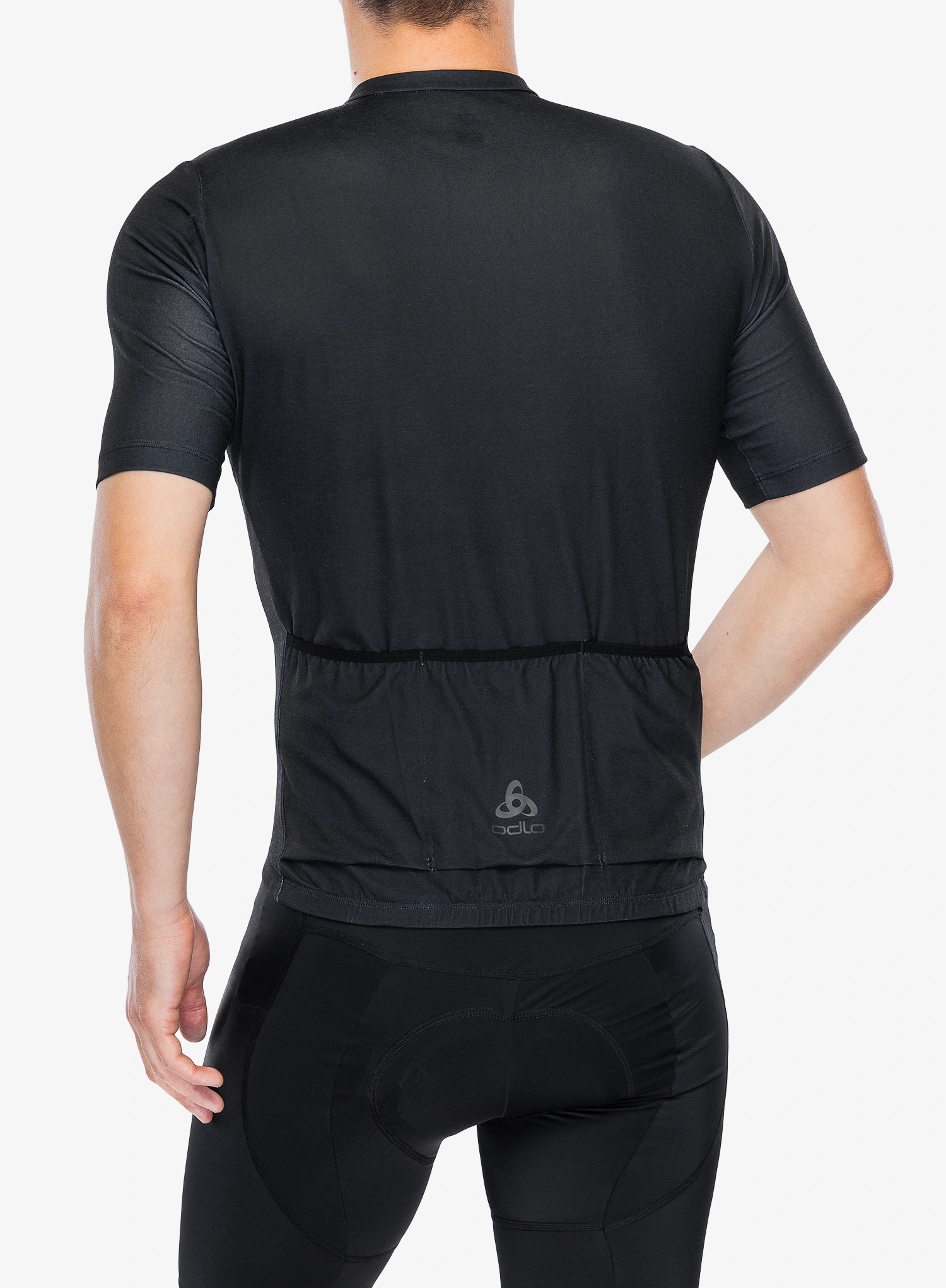 Rennradtrikot Odlo Essential T-Shirt S/U Collar S/S Full Zip - black