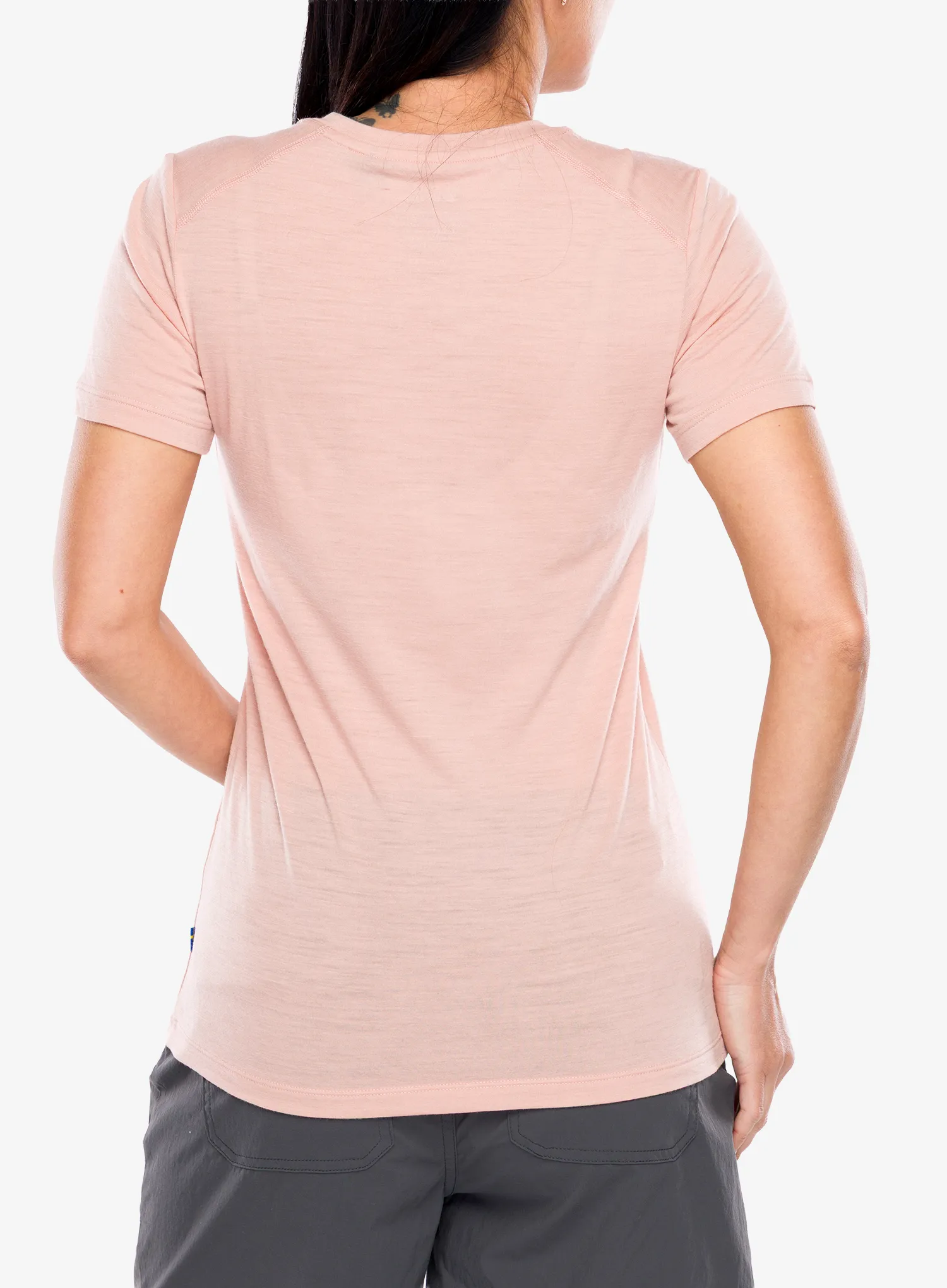 Merinoshirt Damen Fjallraven Abisko Wool Fox SS - chalk rose/port