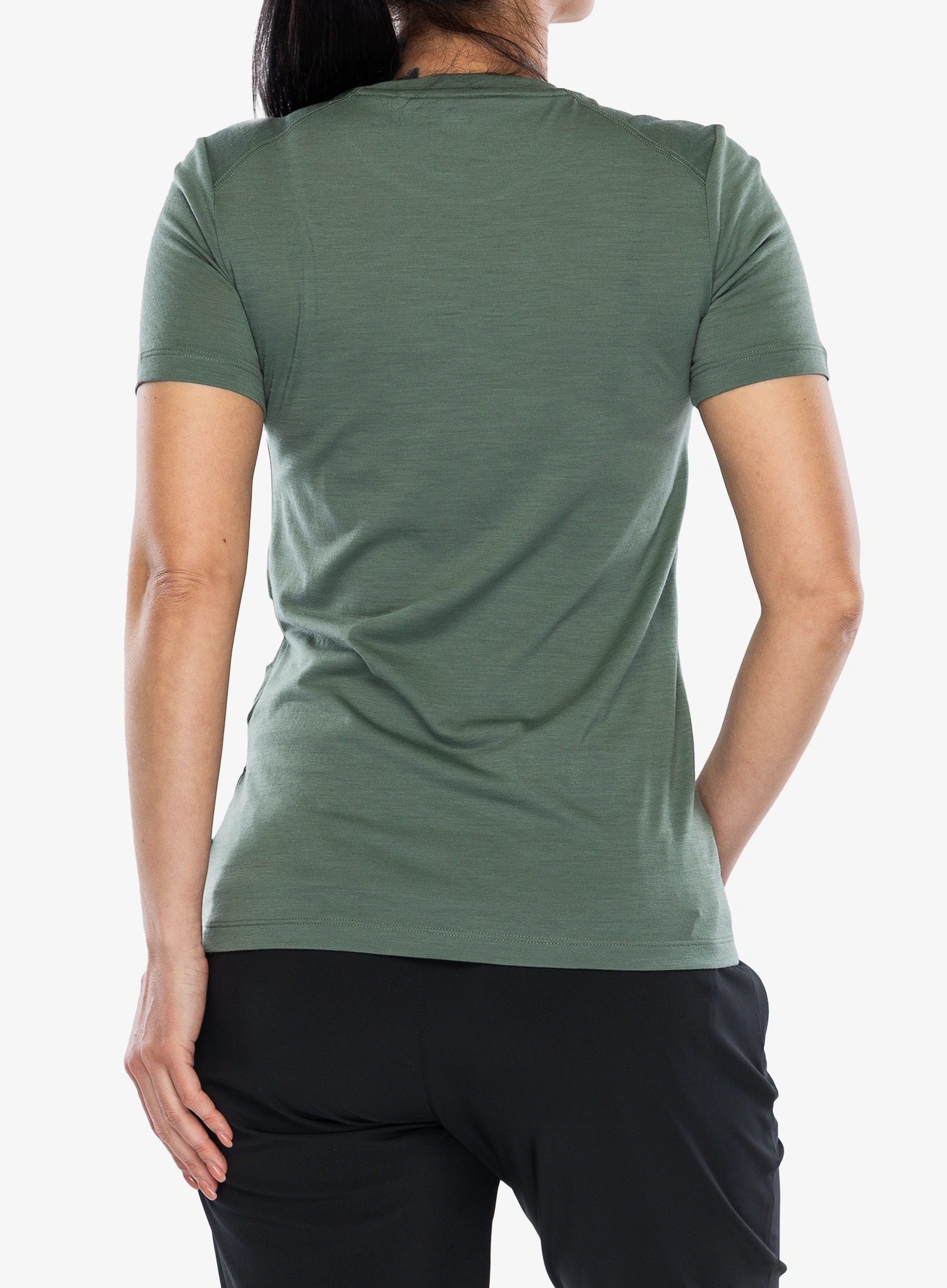 Merinoshirt Damen Fjallraven Abisko Wool Fox SS - patina green/terracotta brown
