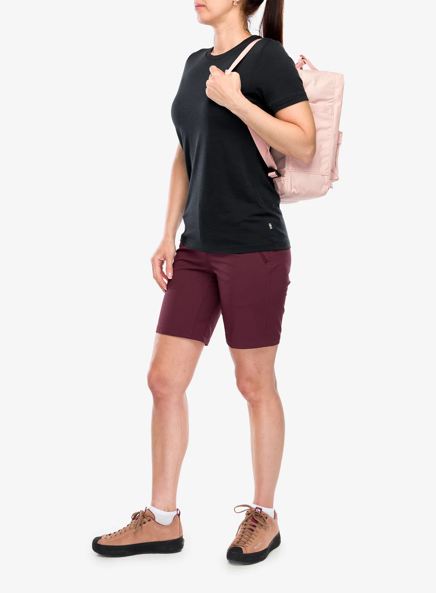 Merinoshirt Damen Fjallraven Abisko Wool SS - black