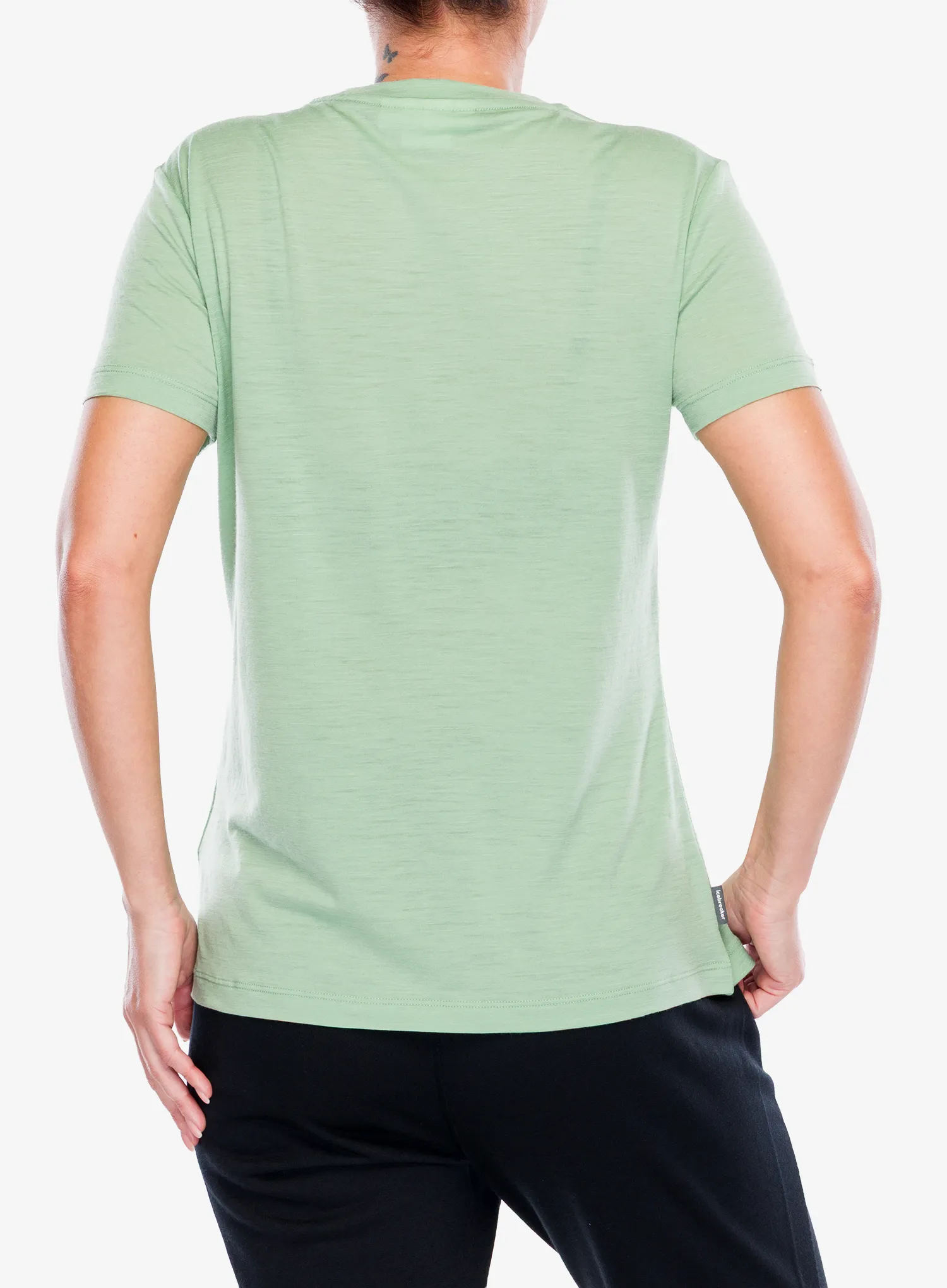 Merinoshirt Damen Icebreaker Merino 150 Tech Lite SS Tee Sunrise Sumit - seaglass
