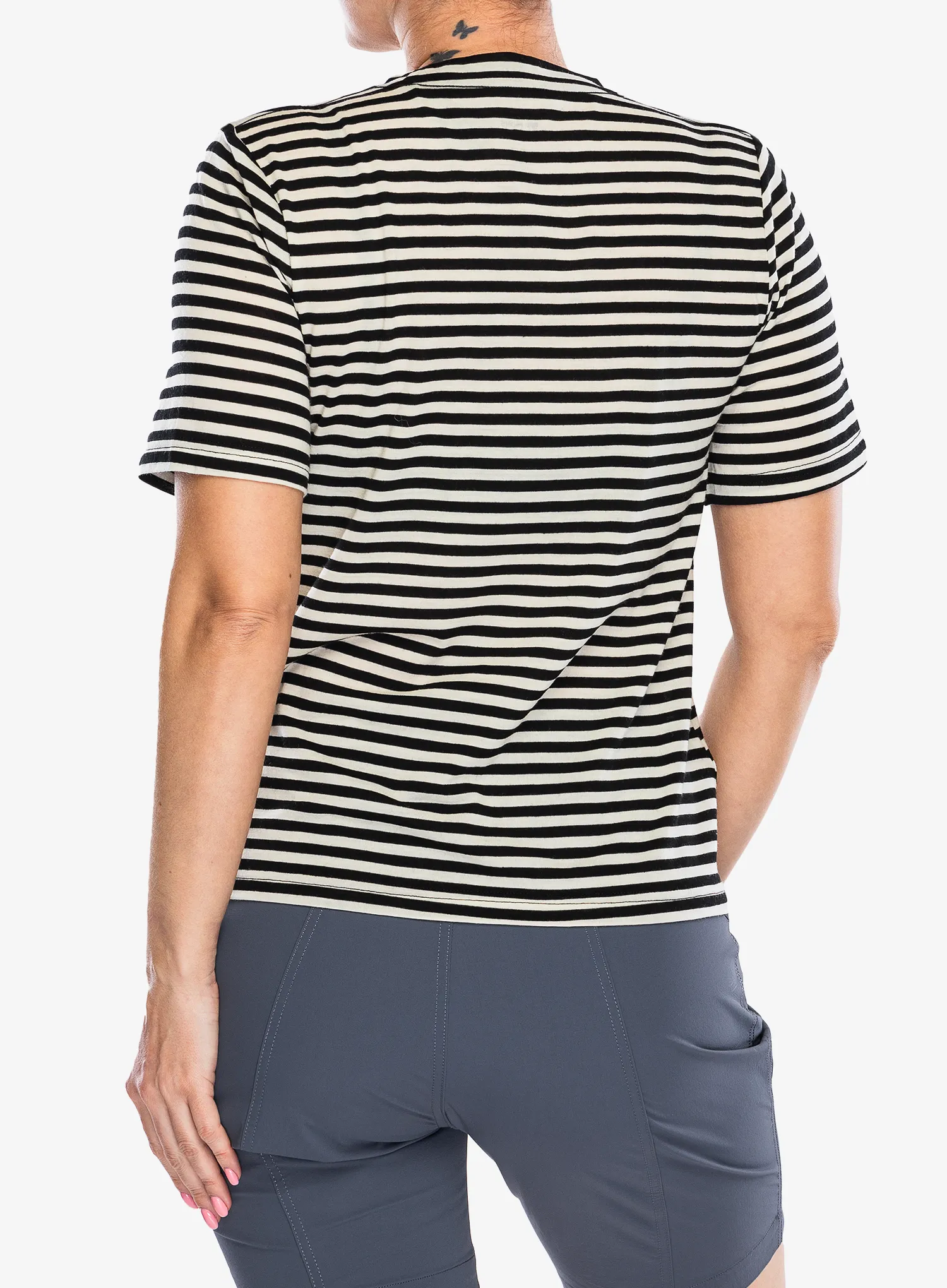 Merinoshirt Damen Mons Royale Icon Relaxed Tee - MR stripe