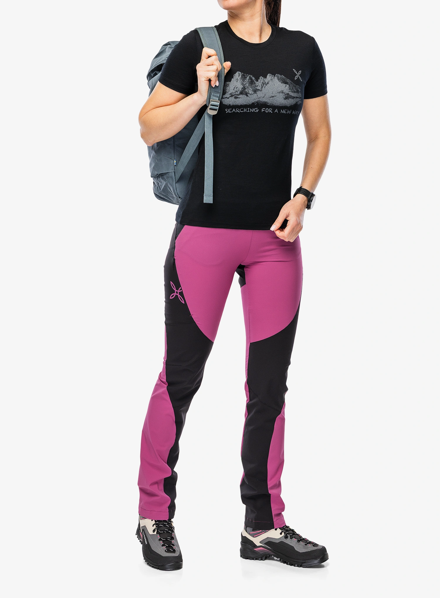 Merinoshirt Damen Montura Peaks Merino T-Shirt - black/black
