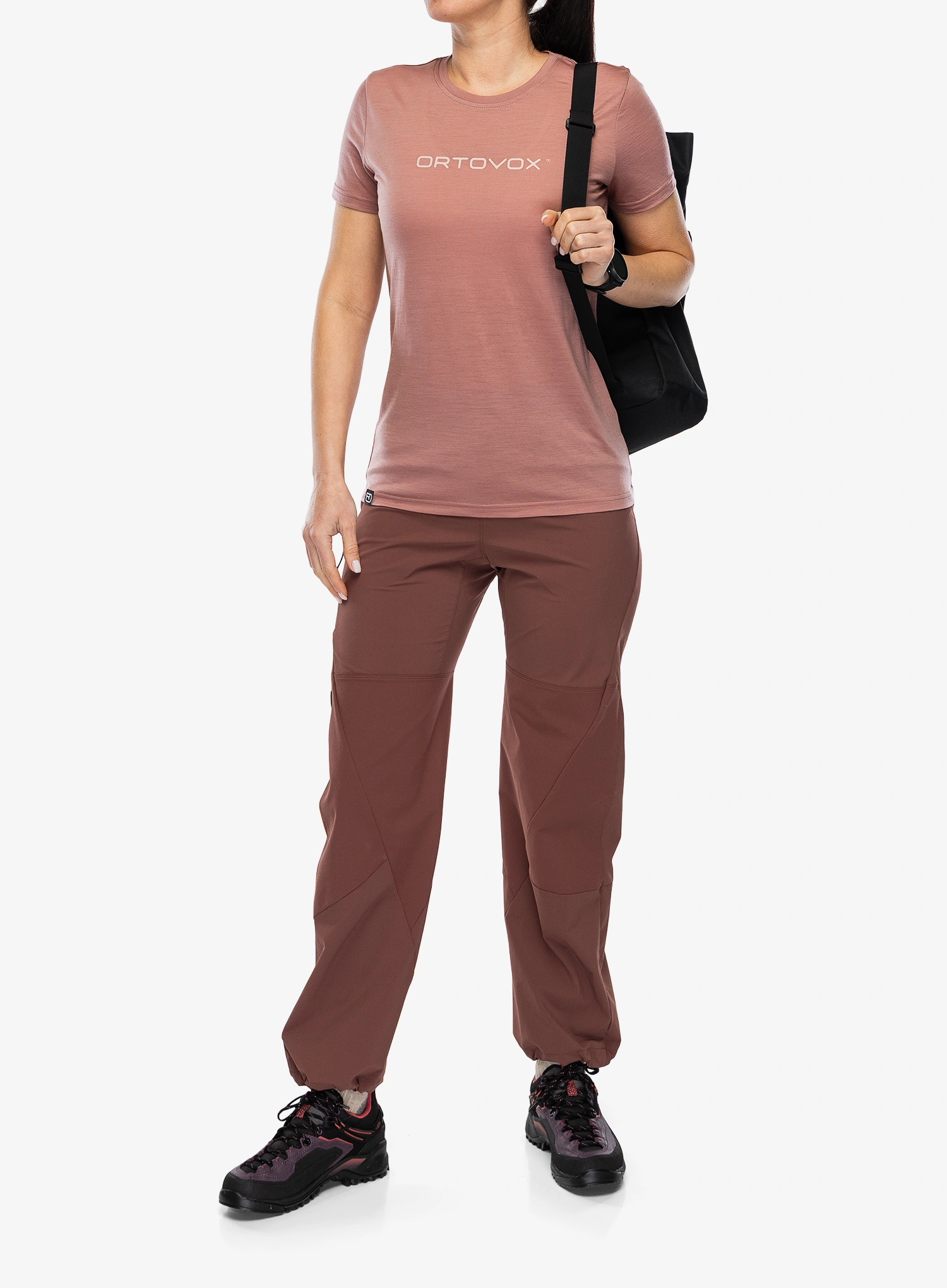 Merinoshirt Damen Ortovox 150 Cool Brand TS - dusk rose