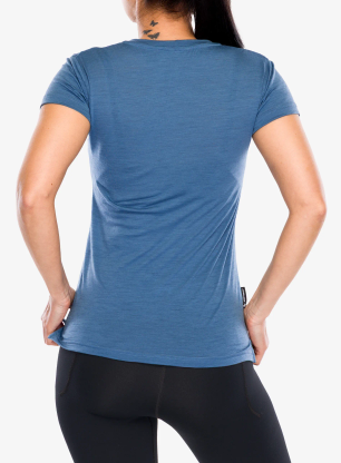 Merinoshirt Damen Sensor Merino Air Hills SS Tee - riviera blue
