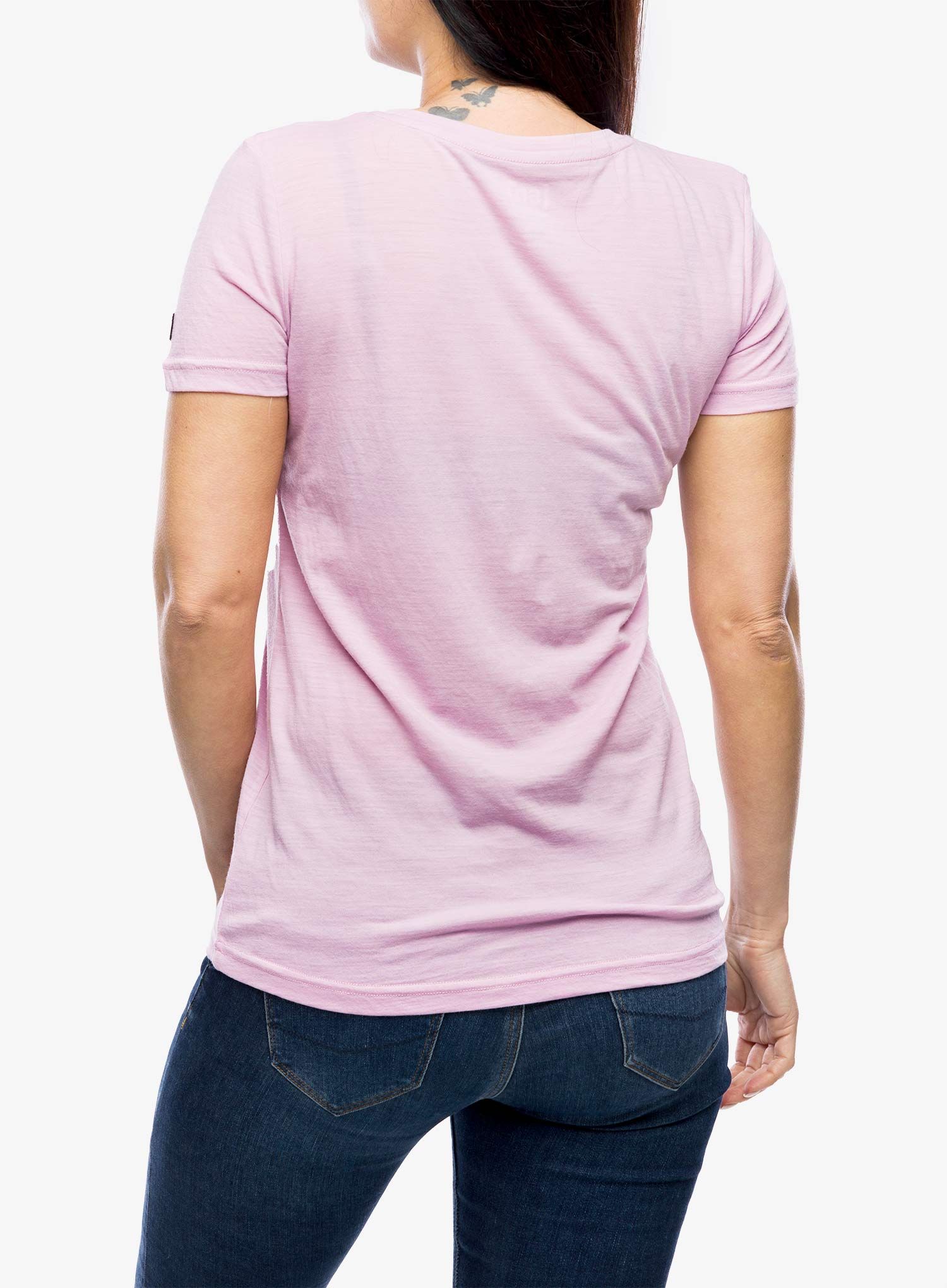 Merinoshirt Damen Super.natural I Love Climbing Tee - mauve mist/b.berry/nat wht