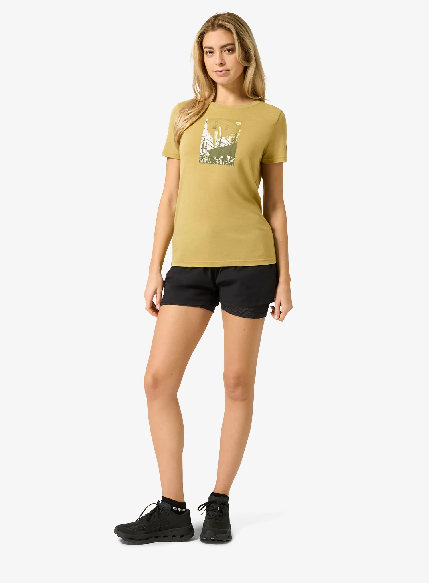 Merinoshirt Damen Super.natural Summer Gondola Tee - sahara/various