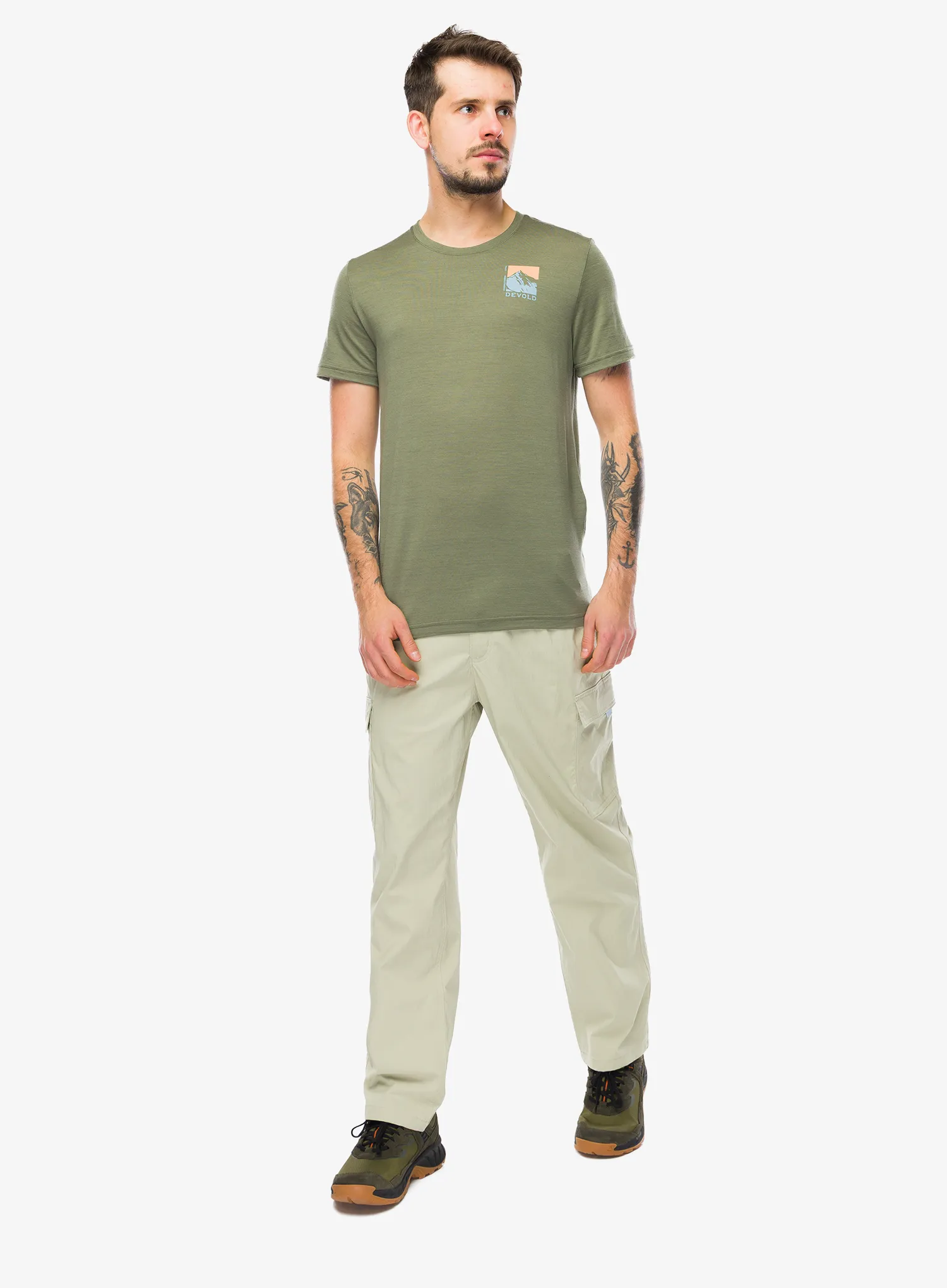 Merinoshirt Devold Classic Summit Tee - lichen