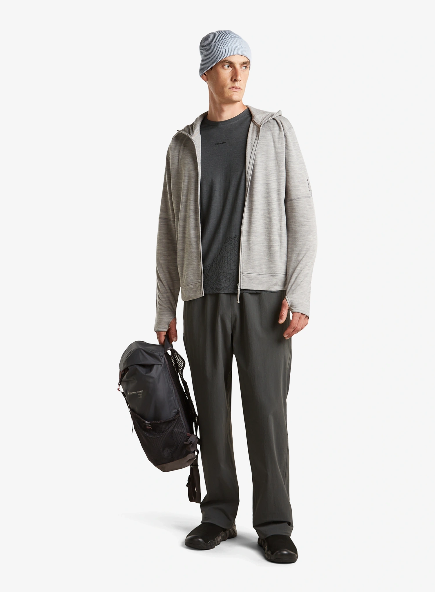 Merinoshirt Icebreaker Merino 150 Tech Lite SS Tee 3D Mapping - obsidian