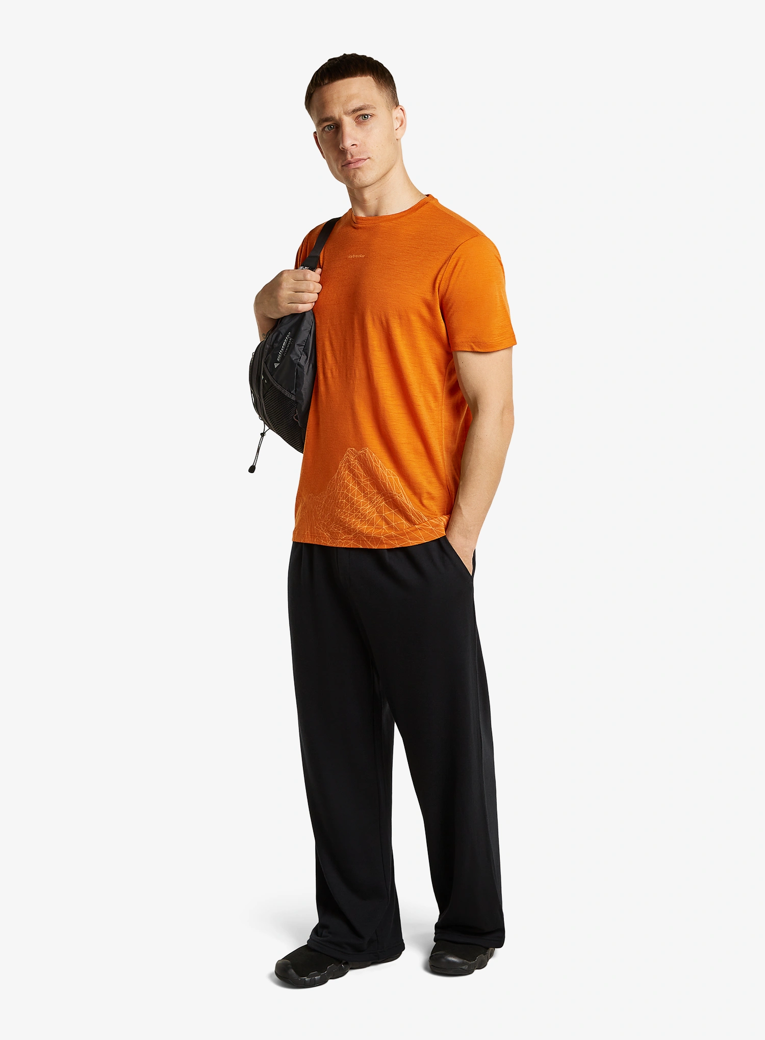 Merinoshirt Icebreaker Merino 150 Tech Lite SS Tee 3D Mapping - spice