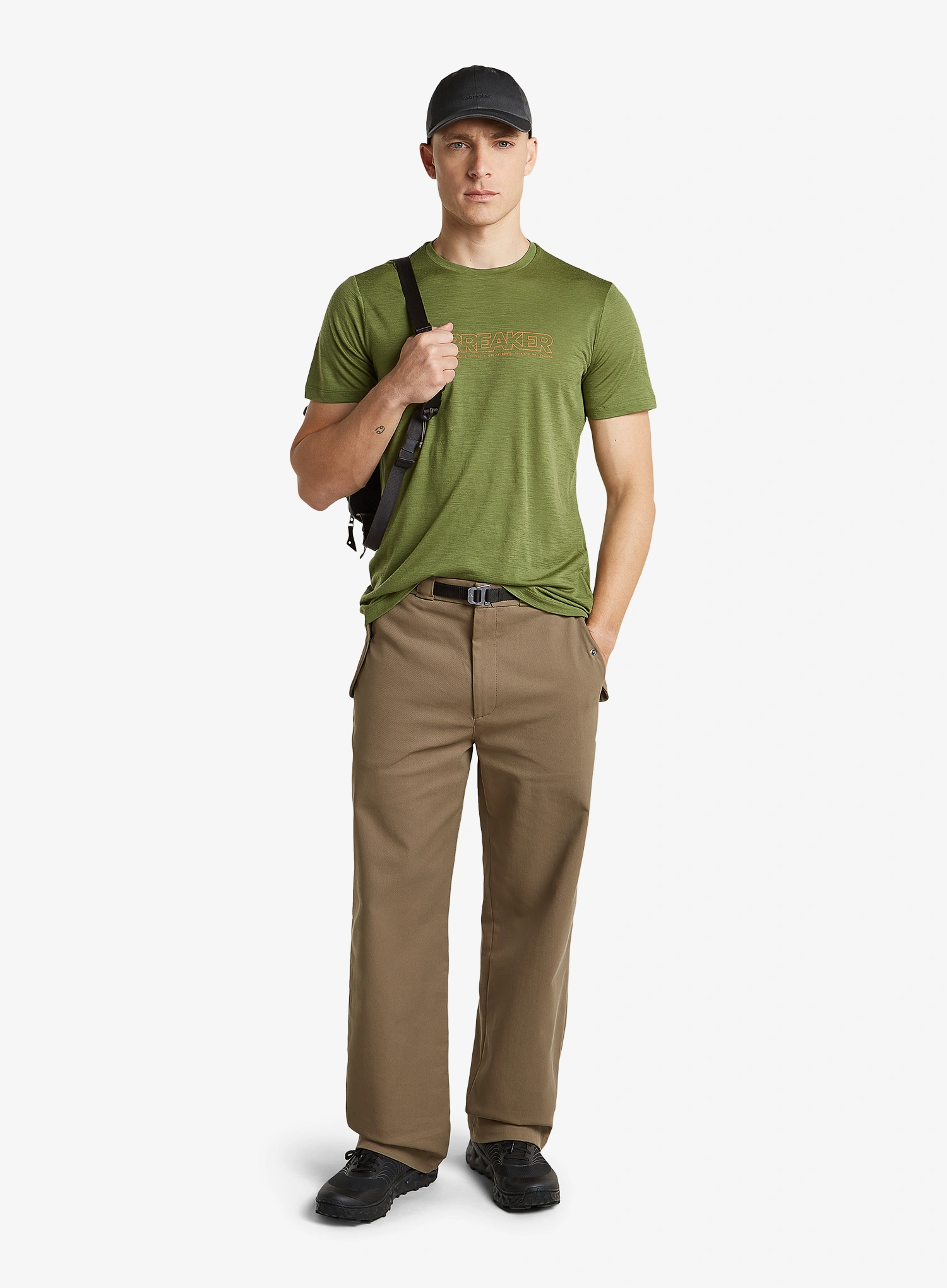 Merinoshirt Icebreaker Merino 150 Tech Lite SS Tee IB Coordinates - sphagnum