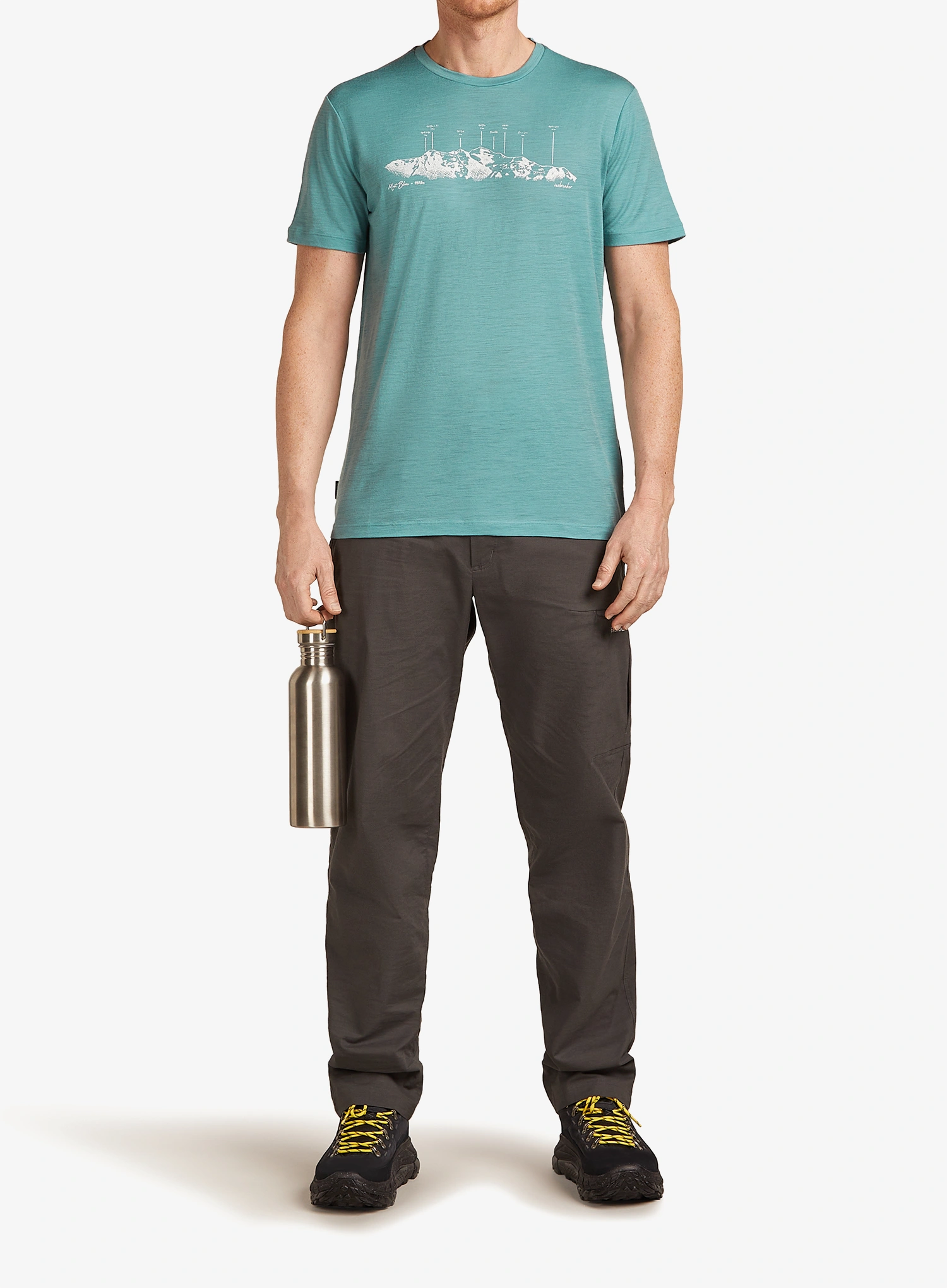 Merinoshirt Icebreaker Merino 150 Tech Lite SS Tee The Peaks - hydro