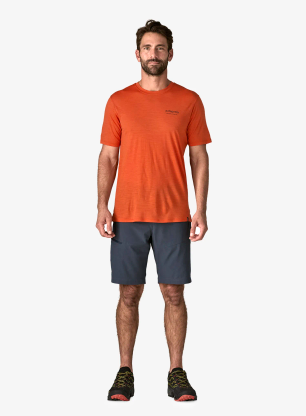 Merinoshirt Patagonia Cap Cool Merino Graphic Shirt - heritage header/coal orange