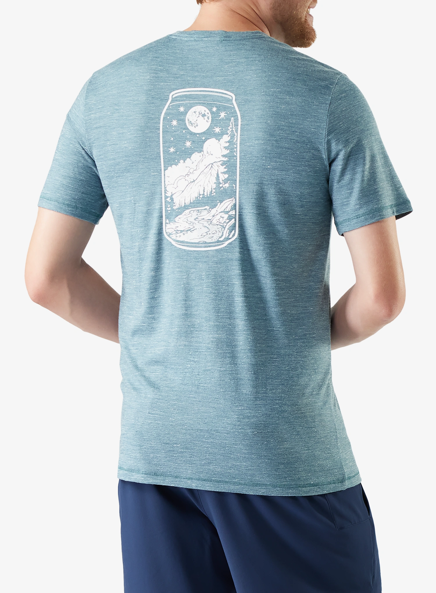 Merinoshirt Smartwool Merino Hemp Blend Peak Pints Short Sleeve Graphic Tee - dusty teal