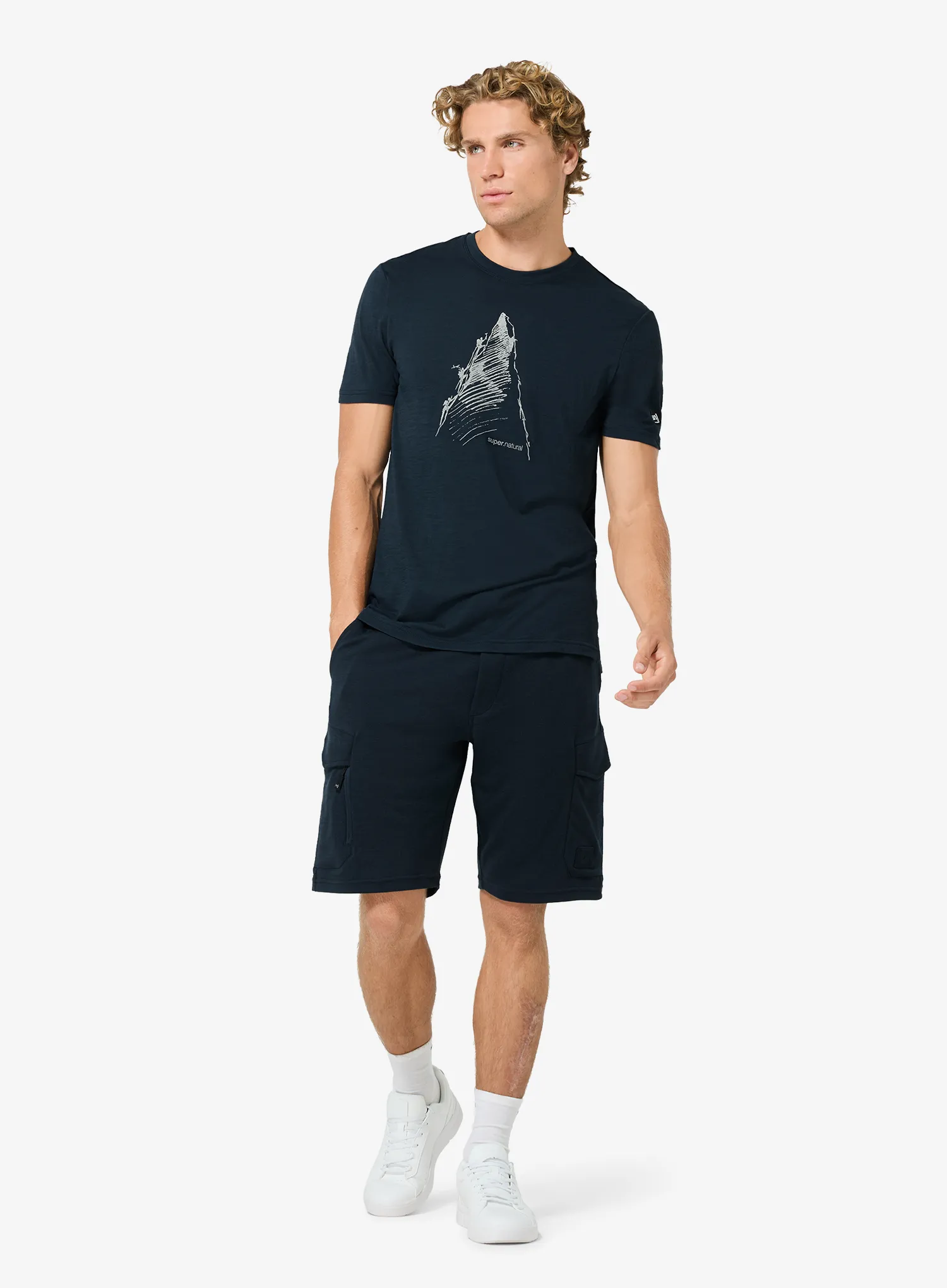 Merinoshirt Super.natural Ascenders Tee - blueberry/feather grey
