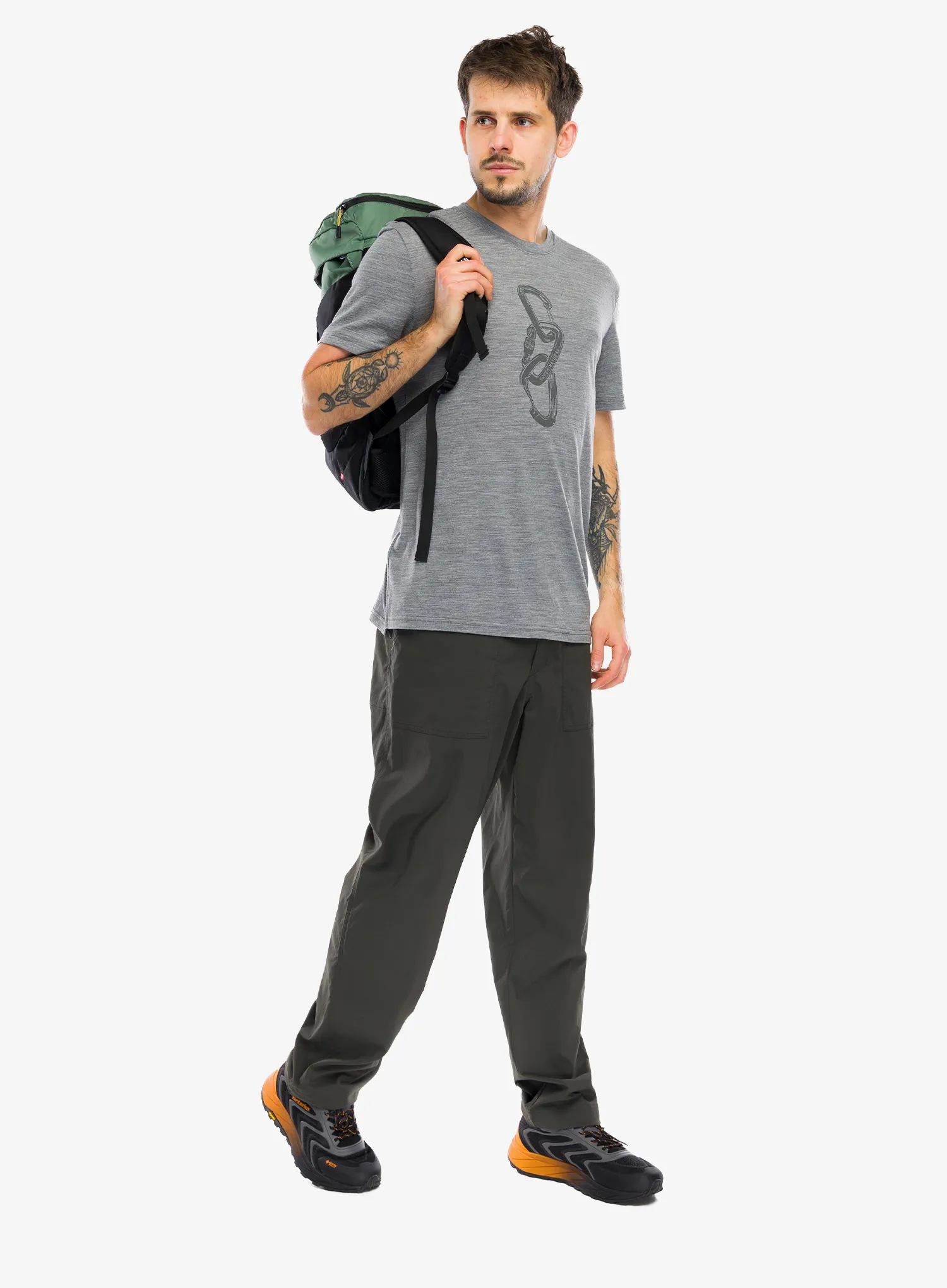 Merinoshirt Super.natural Carabineri Tee - c.mere grey mel/c.mere gry mel
