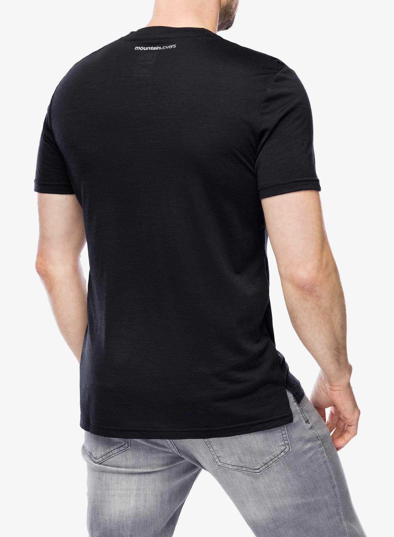 Merinoshirt Super.natural Carabineri Tee - jet black/vapor grey