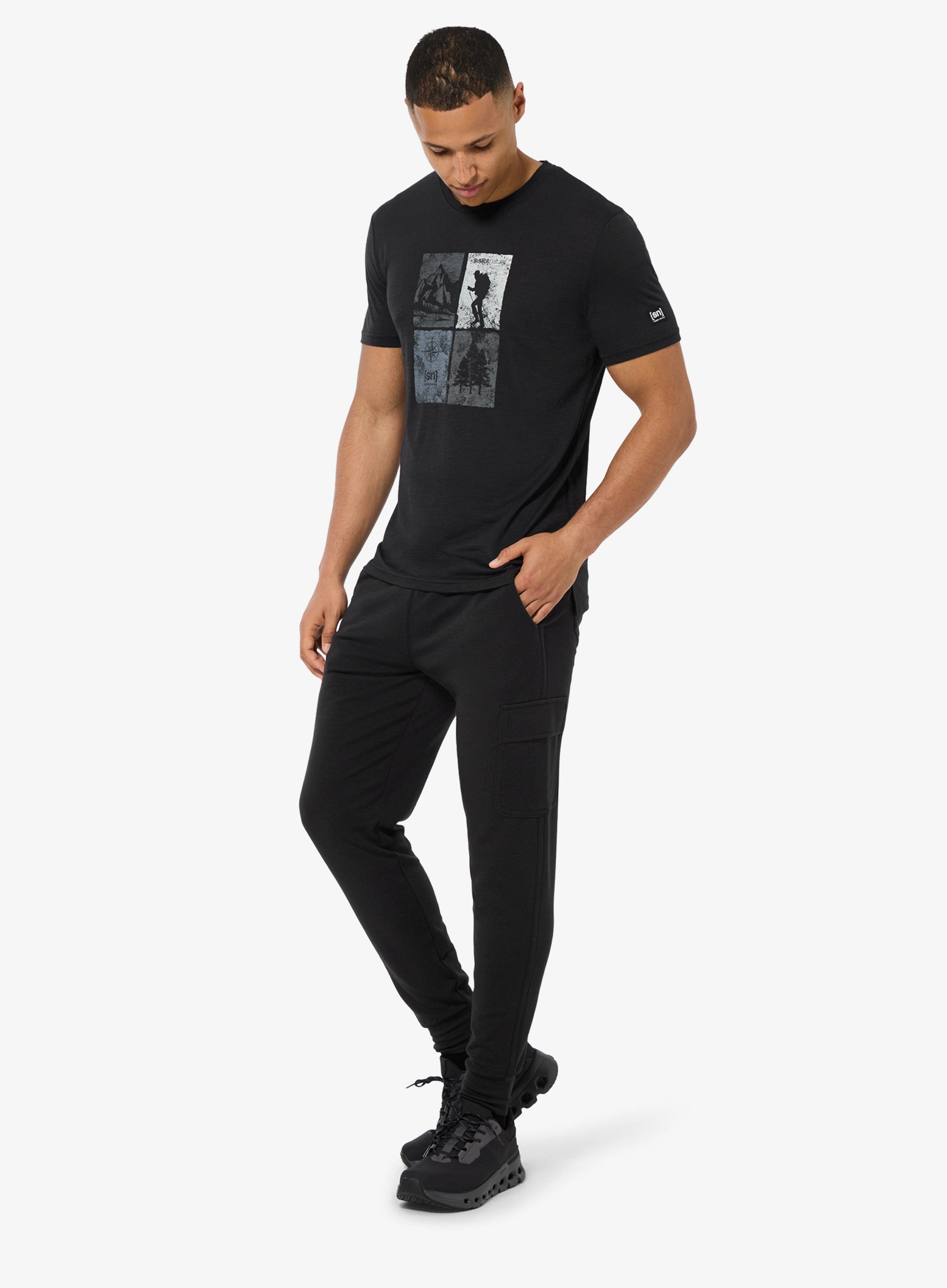 Merinoshirt Super.natural Go Hiking Tee - jet black/various