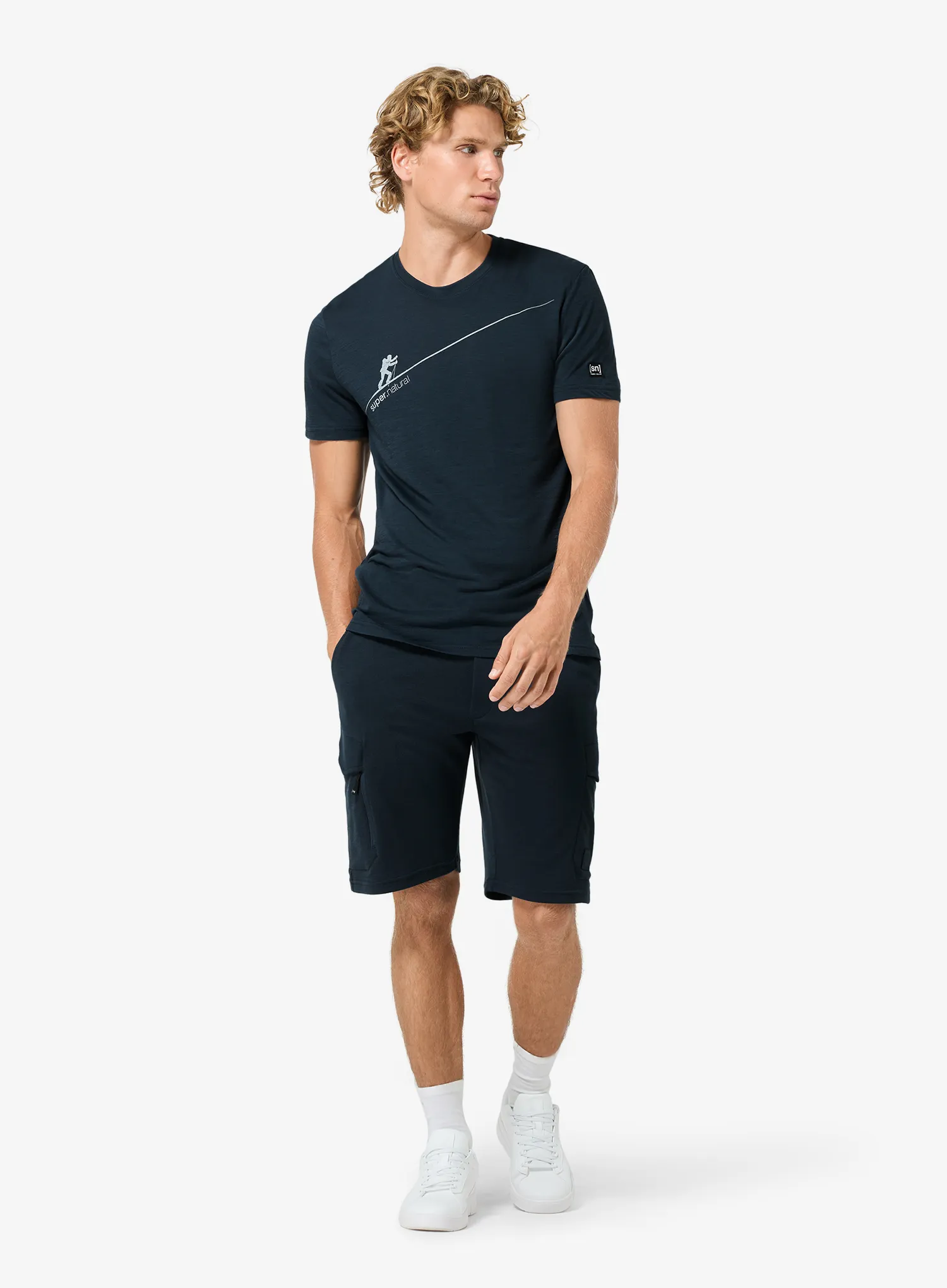 Merinoshirt Super.natural Haute Route Tee - blueberry/vapor grey