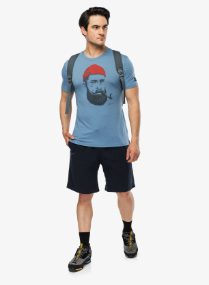 Merinoshirt Super.natural Sn Sailor Tee - ble heaven/dark mel/h.risk red
