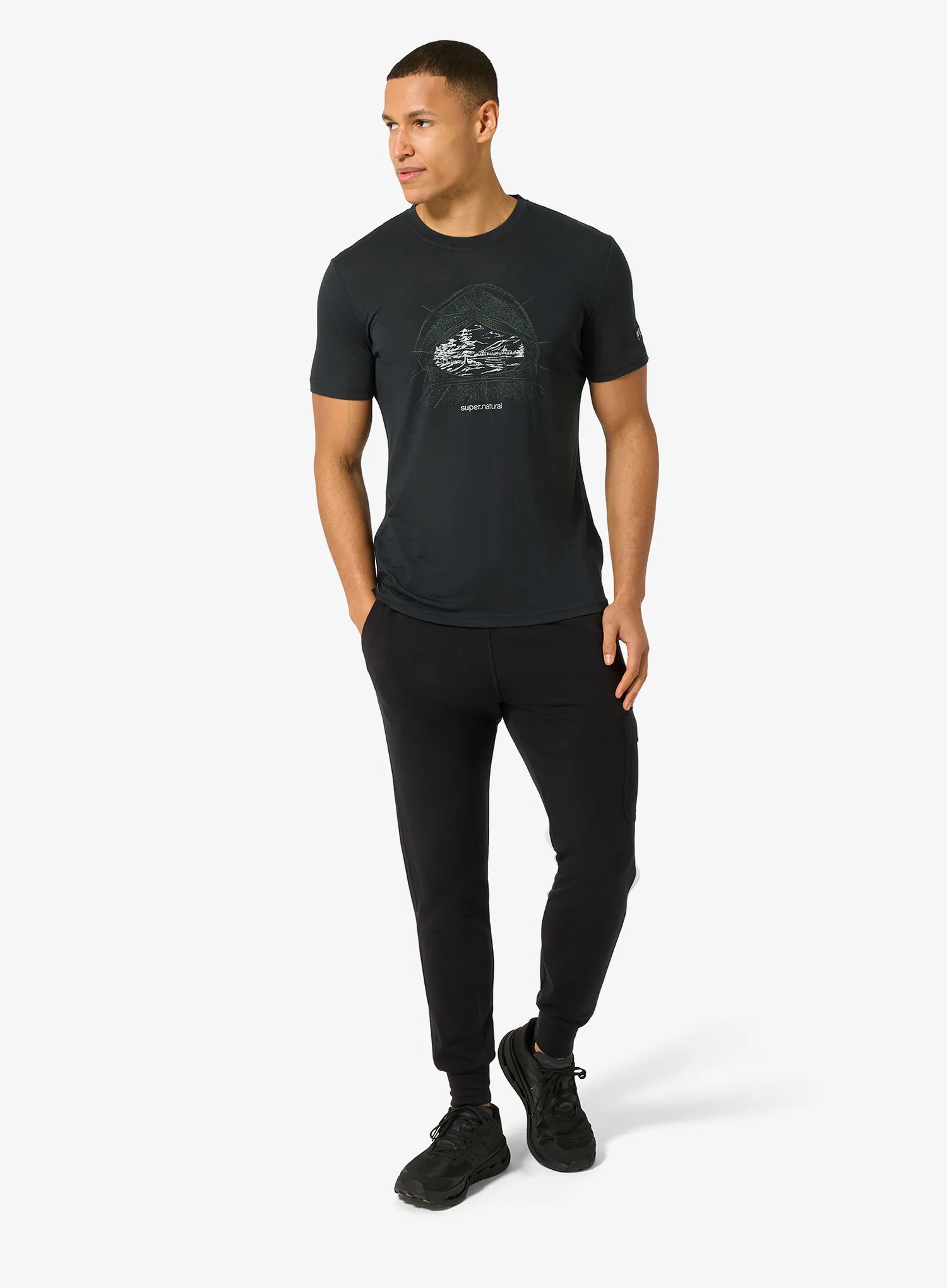 Merinoshirt Super.natural Tent View Tee - jet black/various