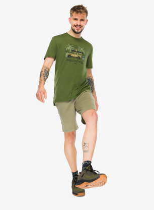 Merinoshirt Super.natural Tropicar Tee - chive/various