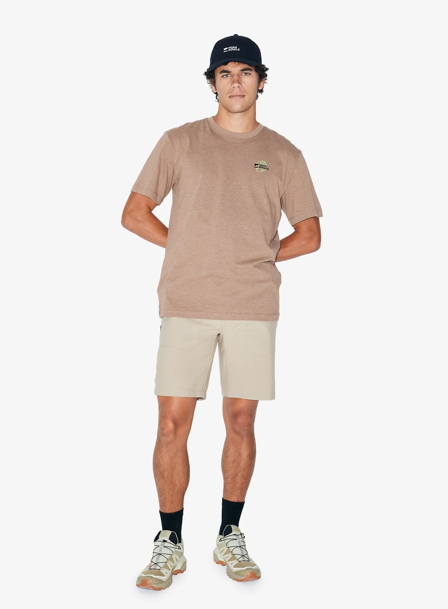Shirt Mons Royale Yonder Merino Organic Cotton T-Shirt - mocha